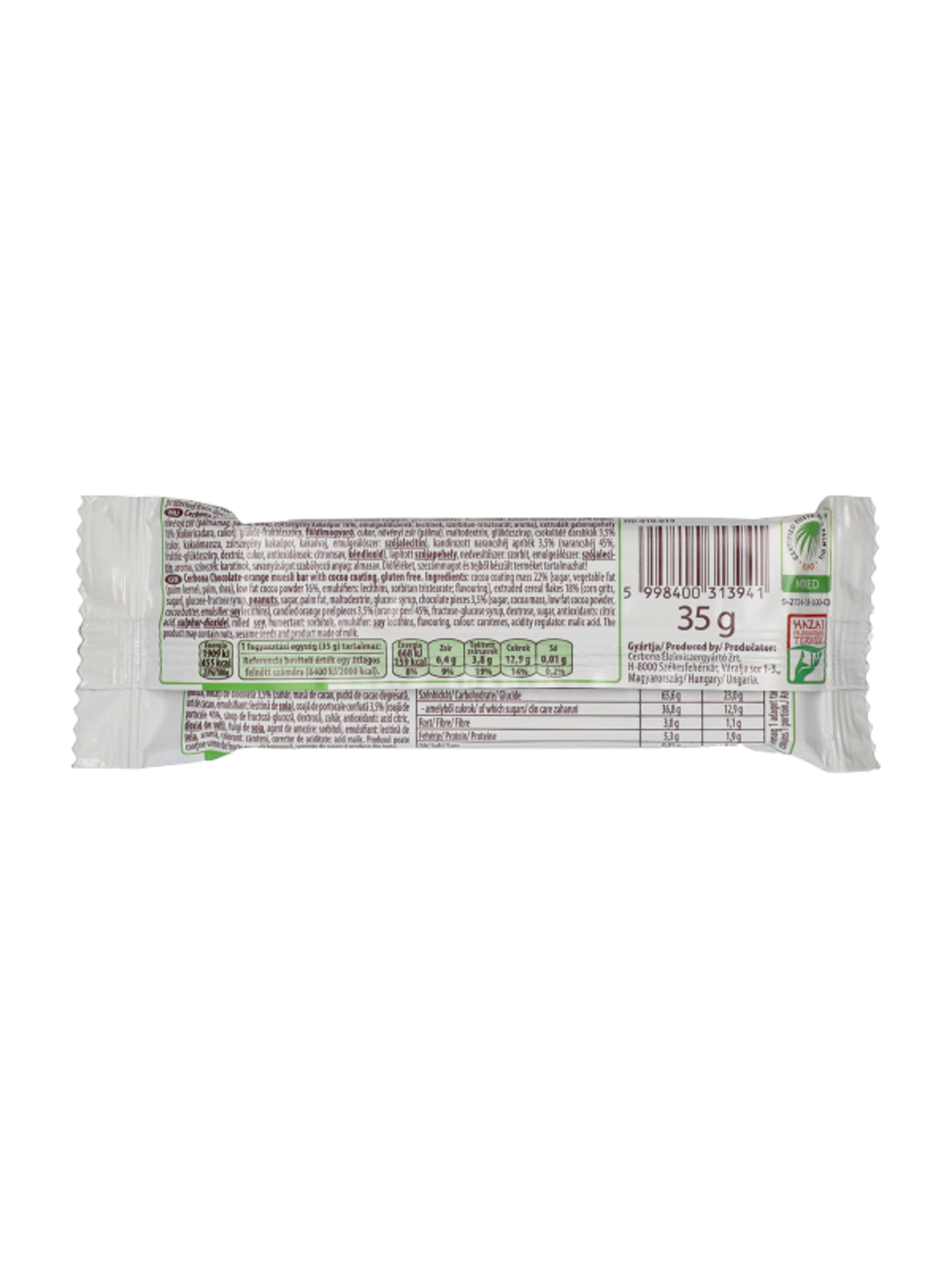 Cerbona gluténmentes csokoládés, narancsos szelet - 35 g-4