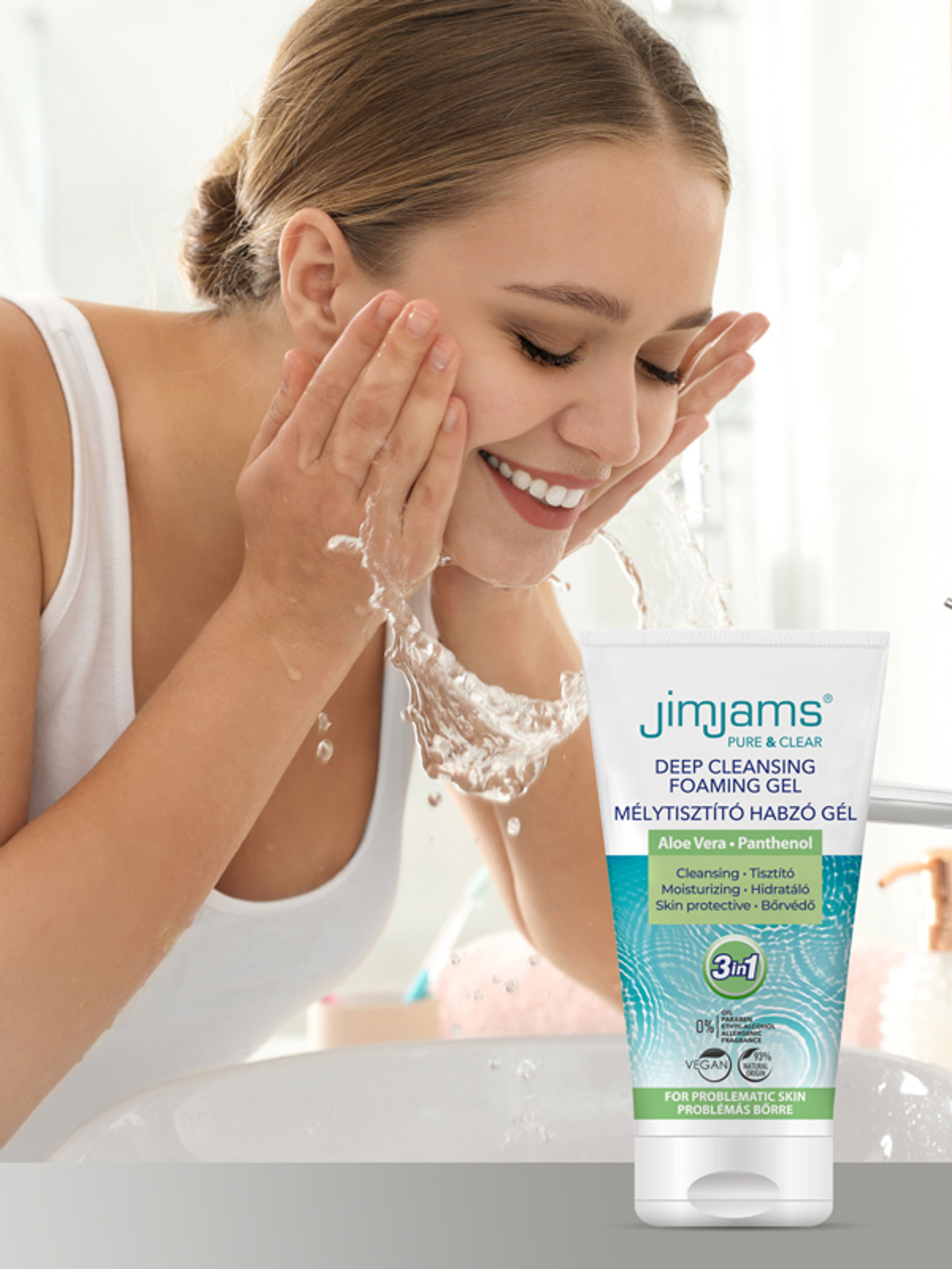 JimJams Pure & Clear habzó arclemosó gél - 150 ml-2
