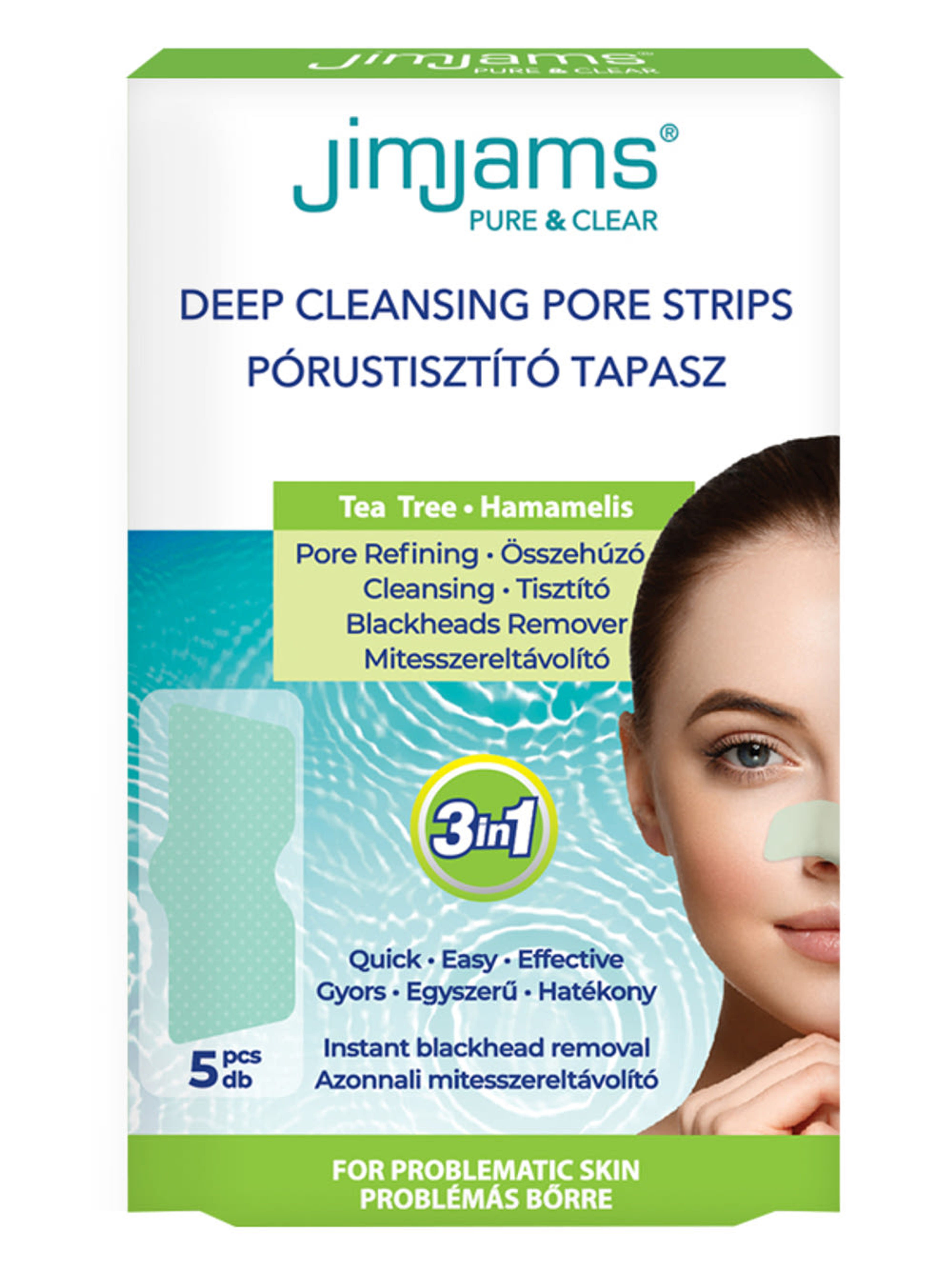 JimJams Pure & Clear pórustisztító orrtapasz - 5 db