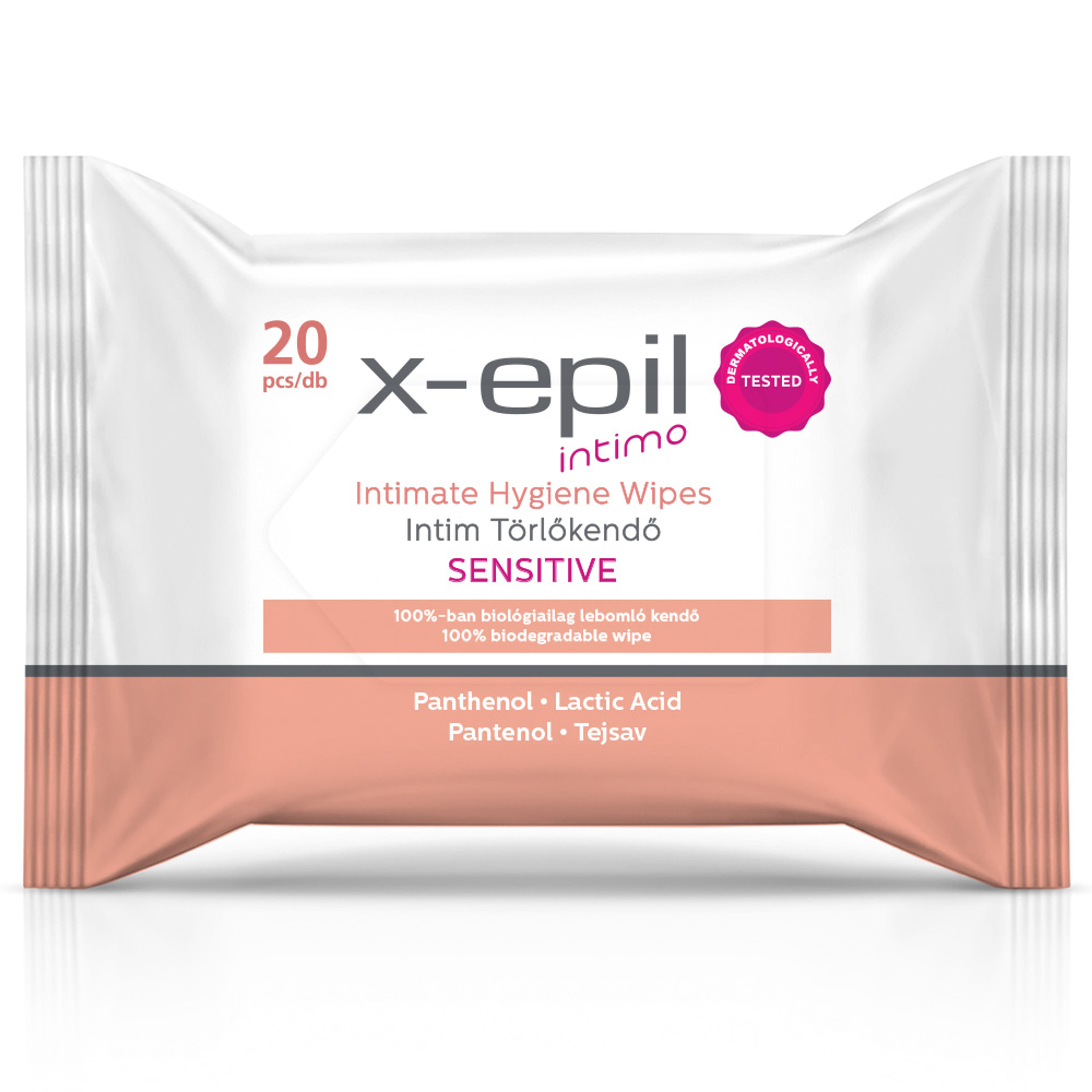 X-Epil Intimo Sensitive intim törlőkendő - 20 db