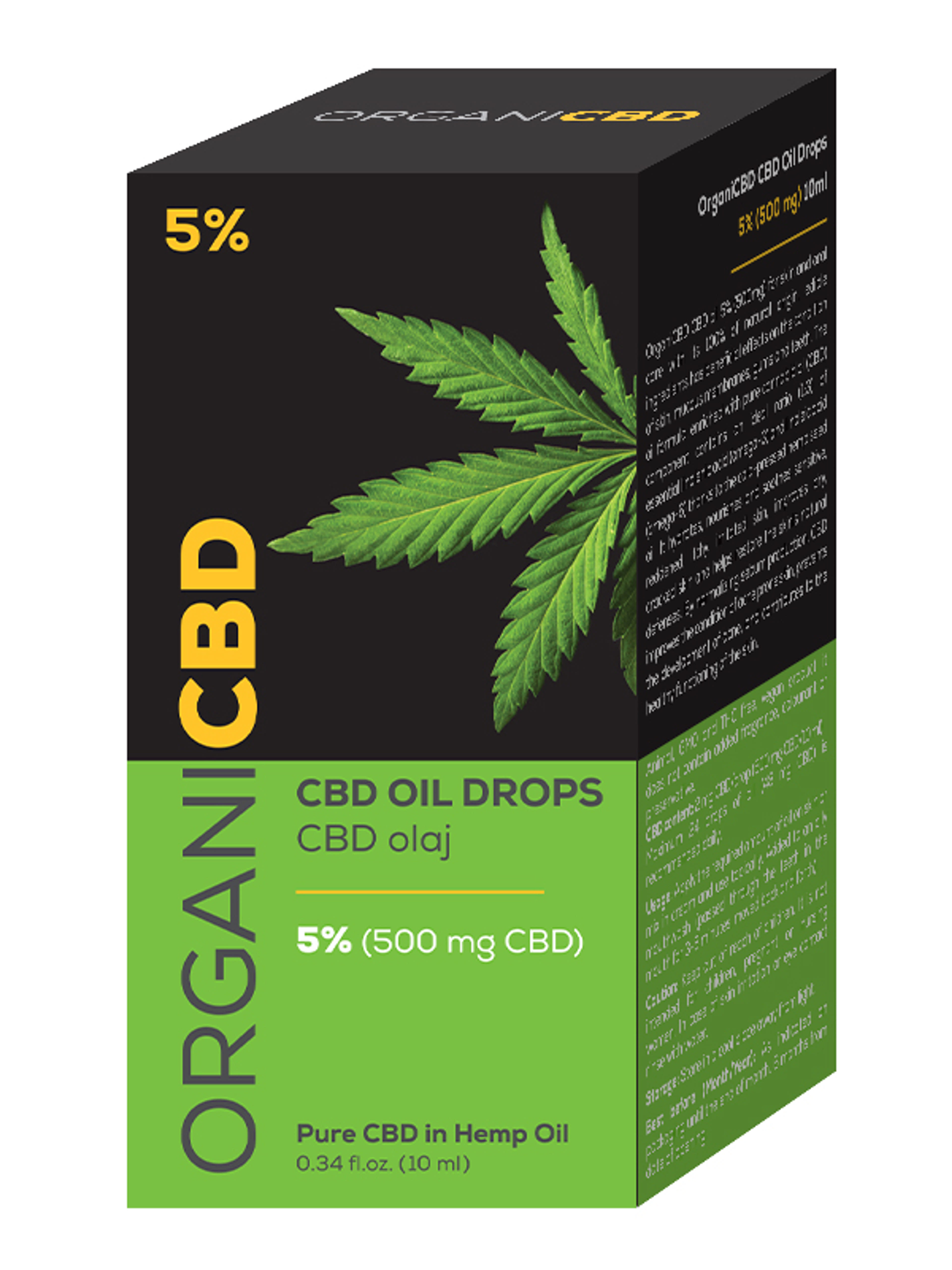 OrganiCBD CBD olaj 5% (500 mg) - 10 ml