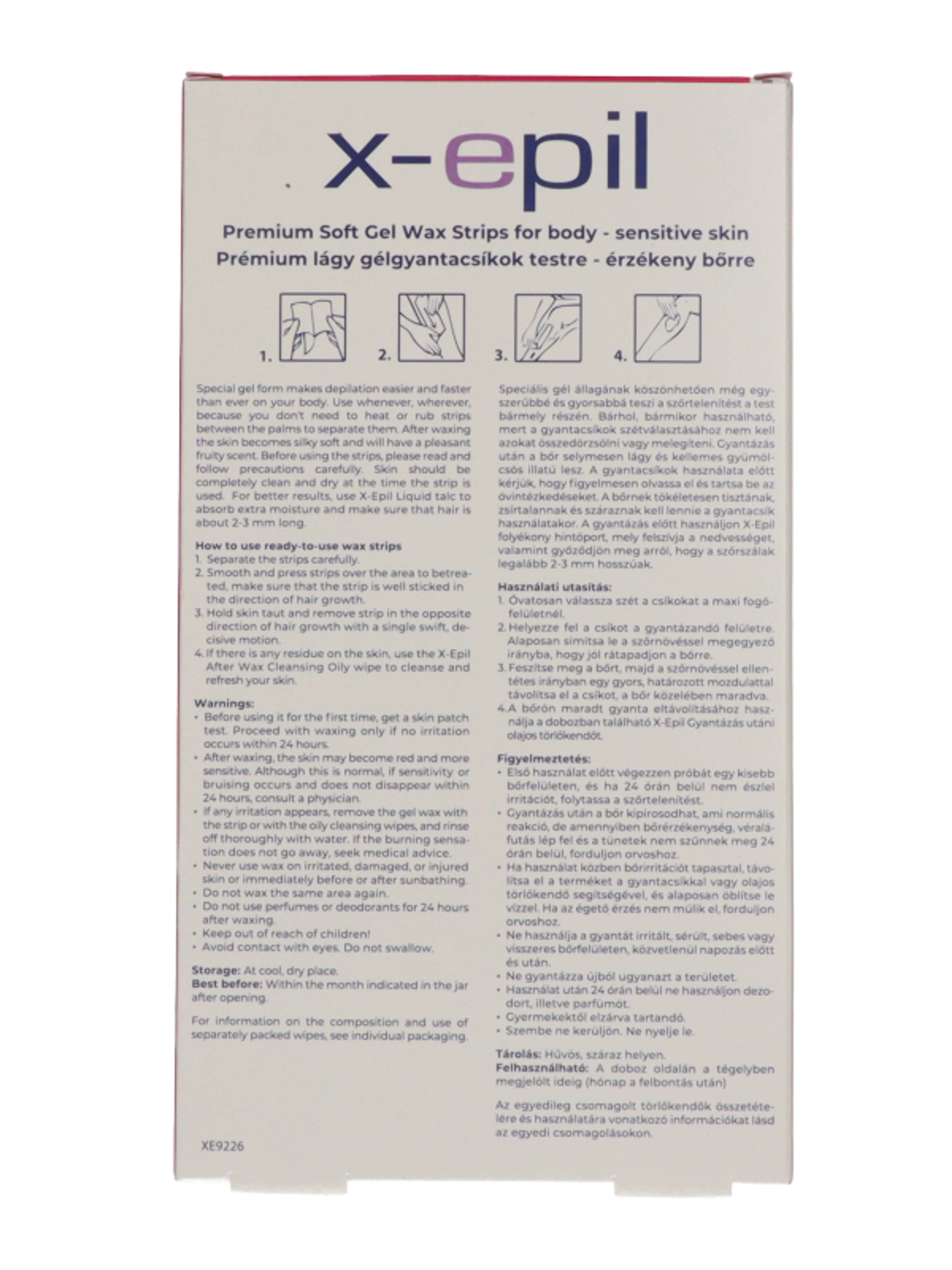 X-Epil gélgyantacsíkok erzékeny bőrre - 20 db-2