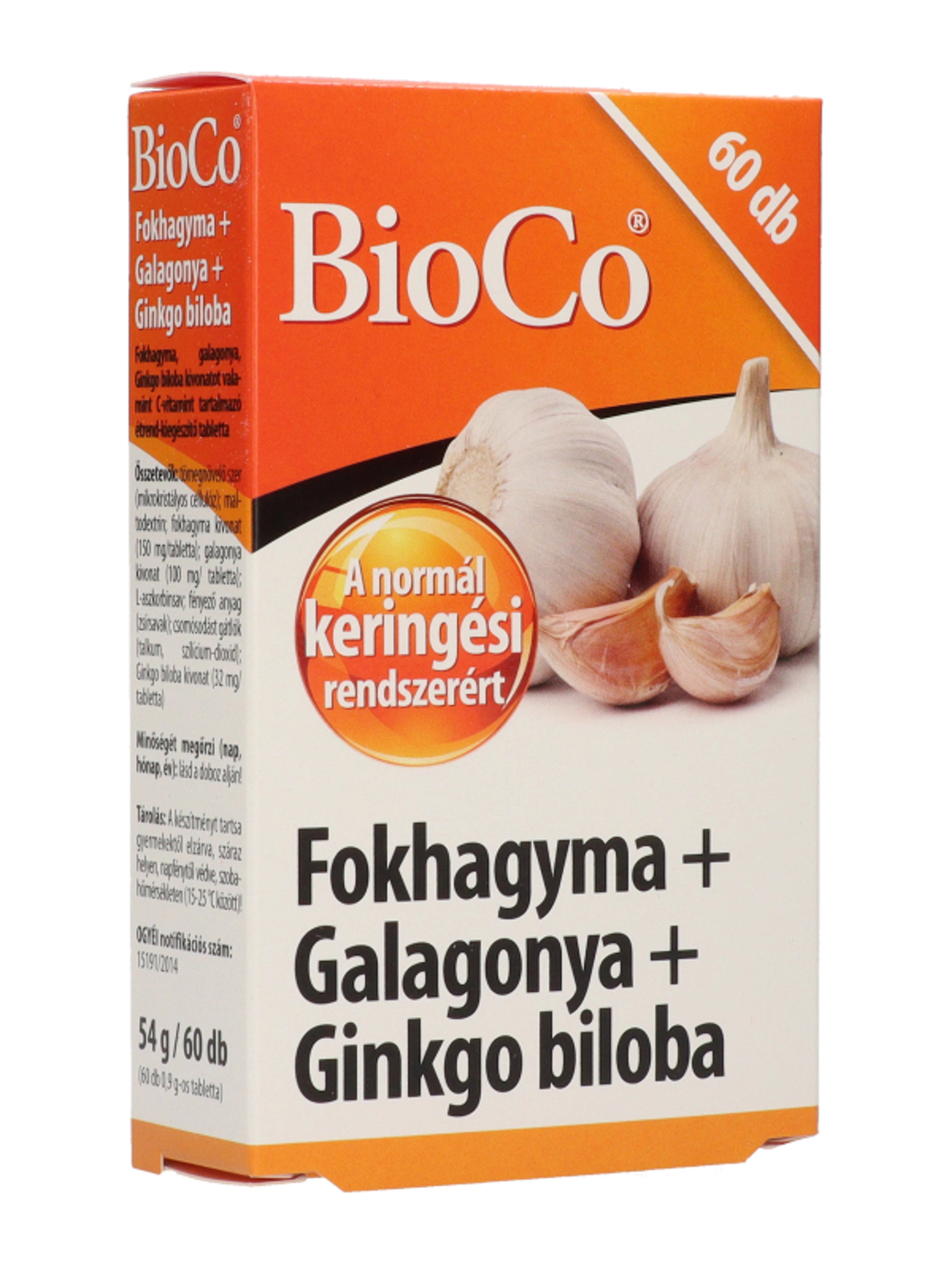BioCo Fokhagyma+ Galagonya+ Ginko Biloba Kapszula - 60 db-6
