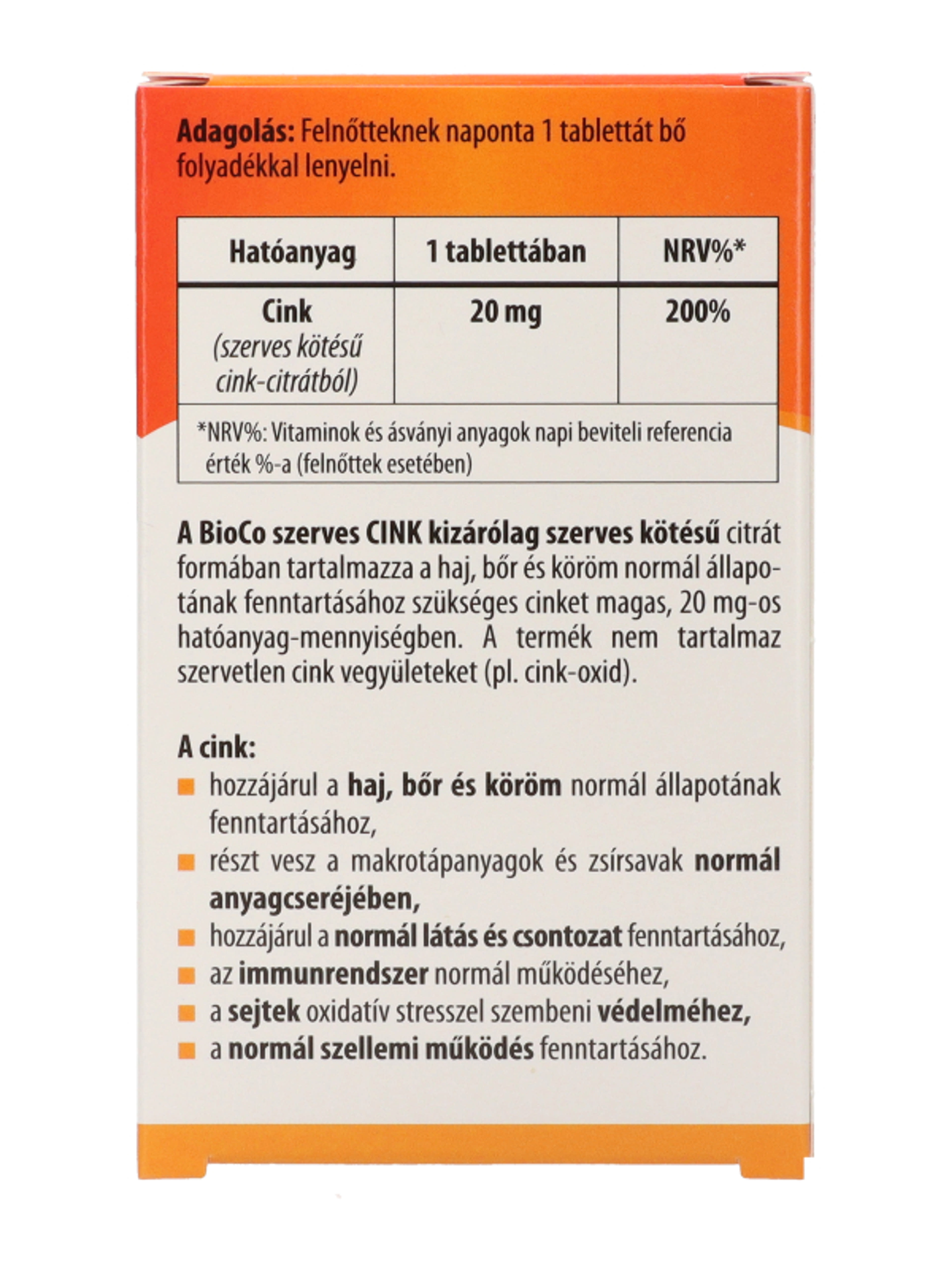 Bioco szerves cink tabletta - 60 db-6