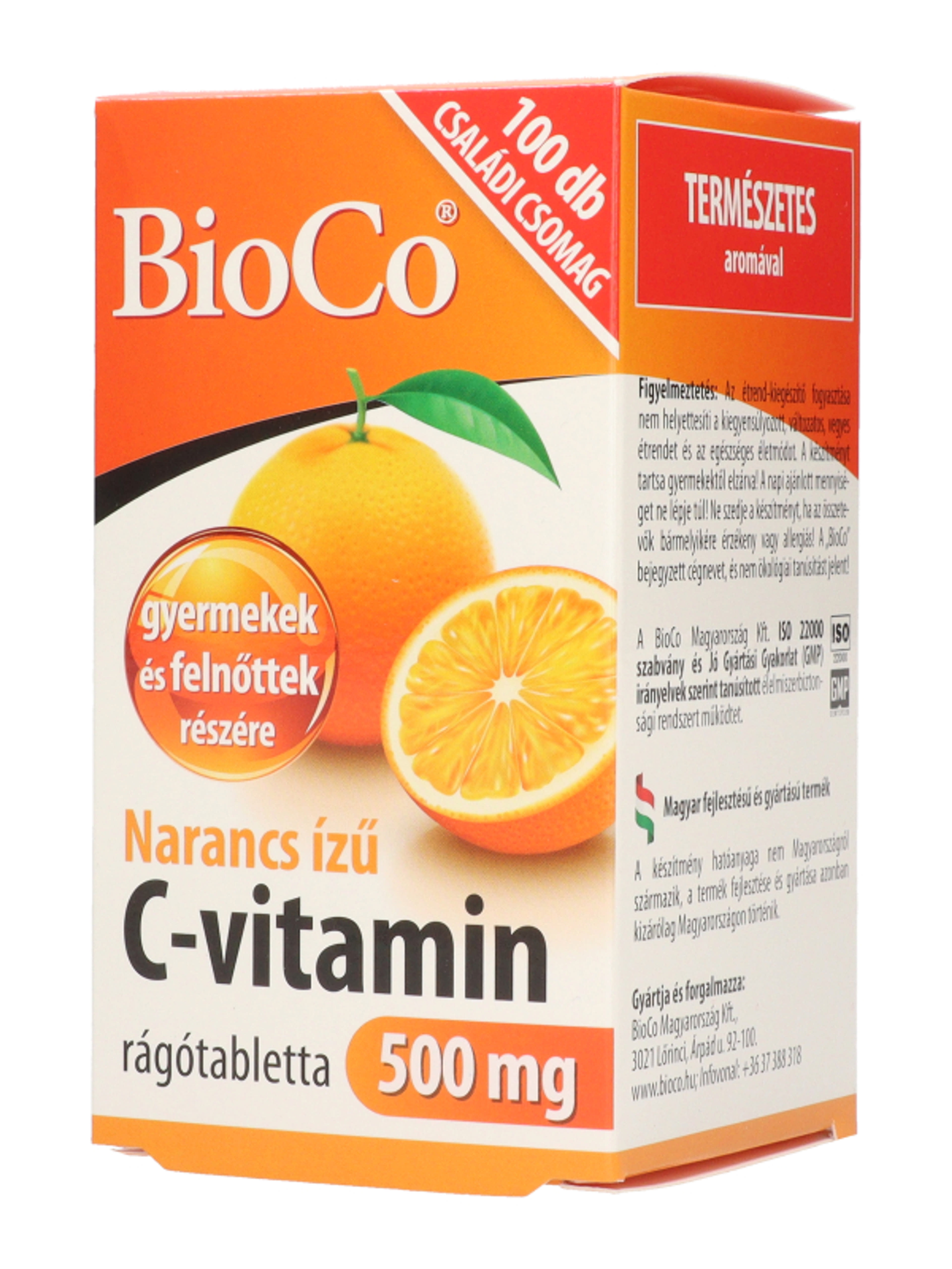 Bioco narancs ízű C-vitamin 500 mg rágótabletta - 100 db-4