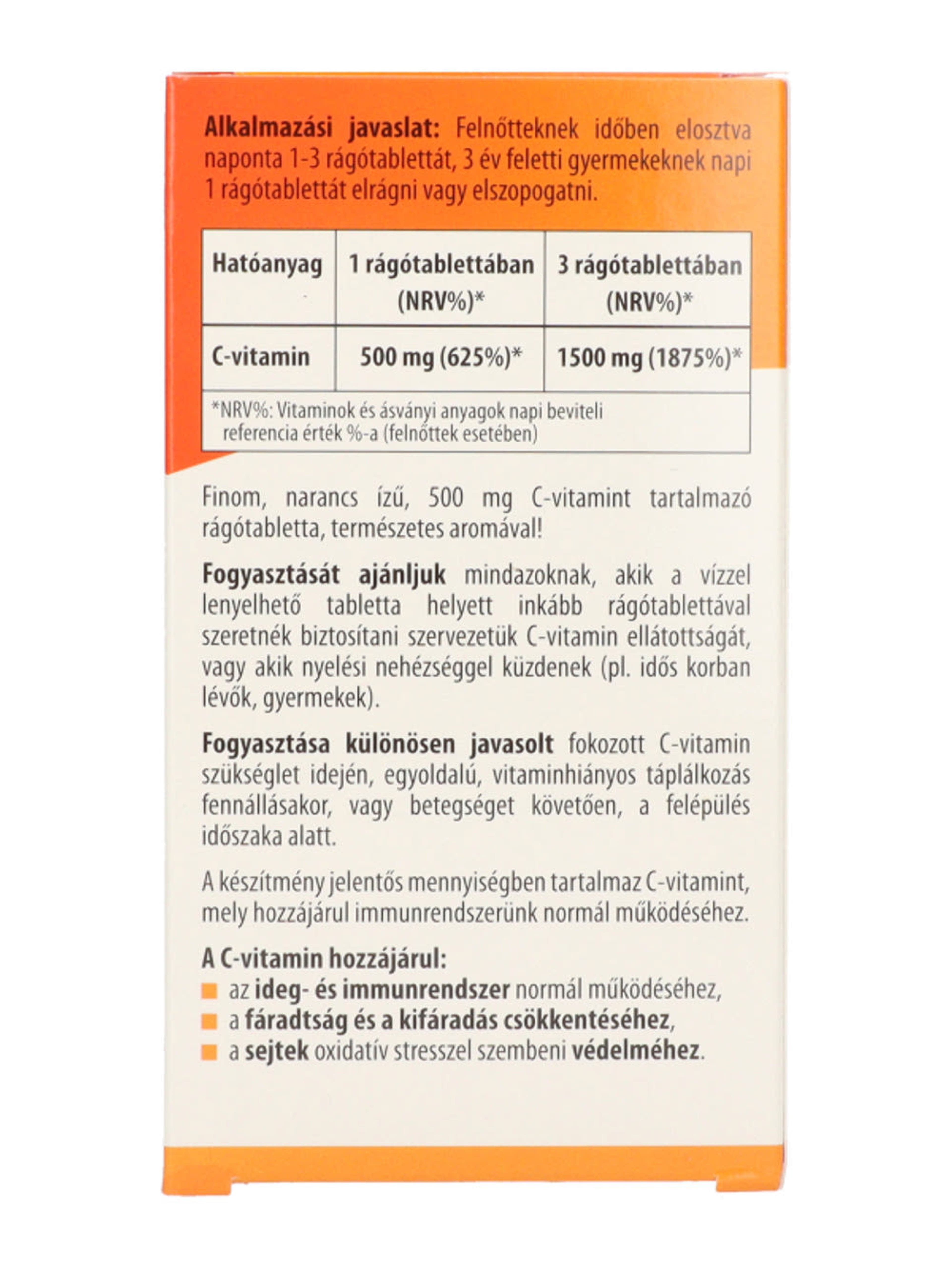 BioCo narancs ízű C-vitamin 500 mg rágótabletta - 100 db-7