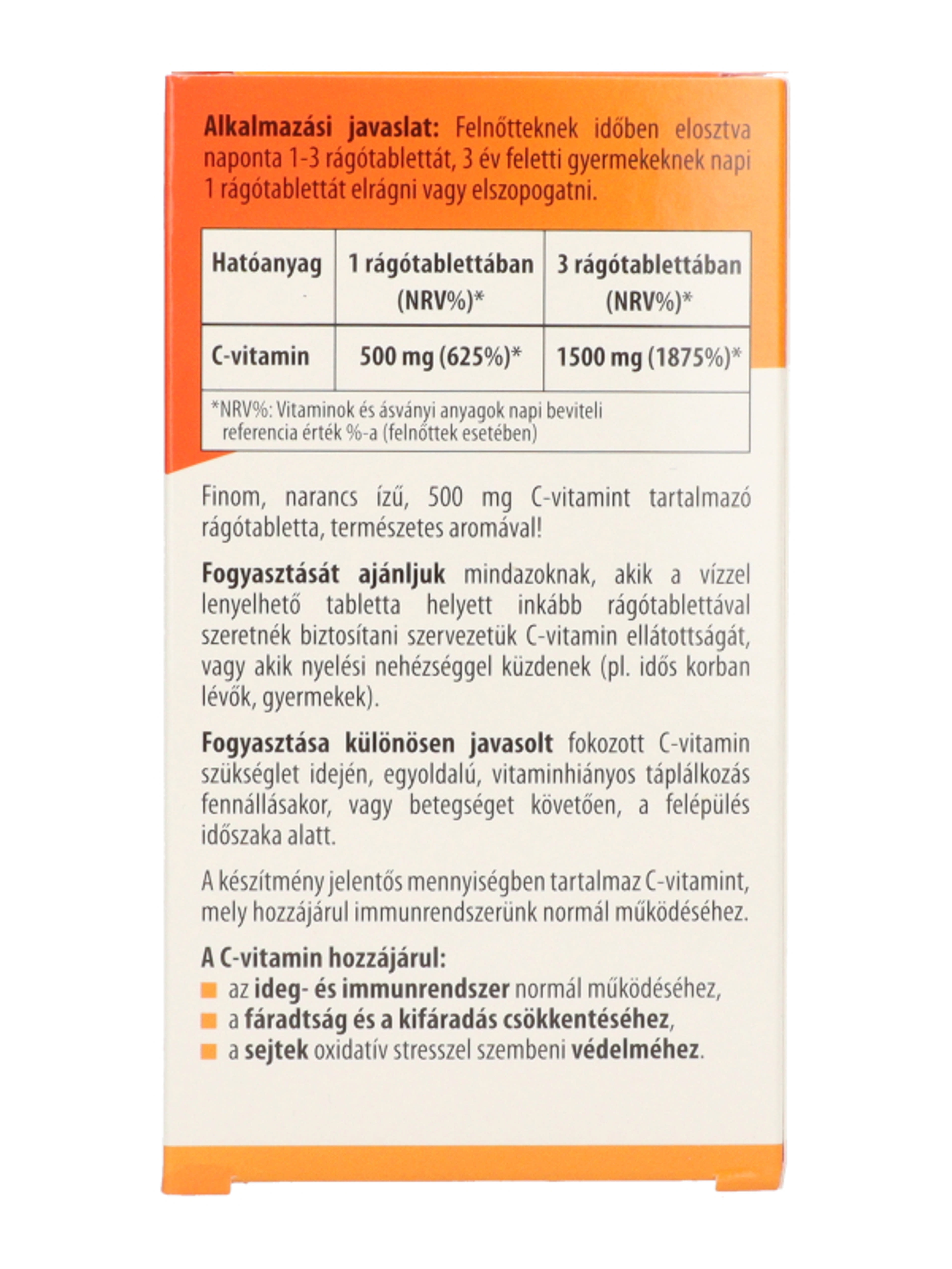 Bioco narancs ízű C-vitamin 500 mg rágótabletta - 100 db-5