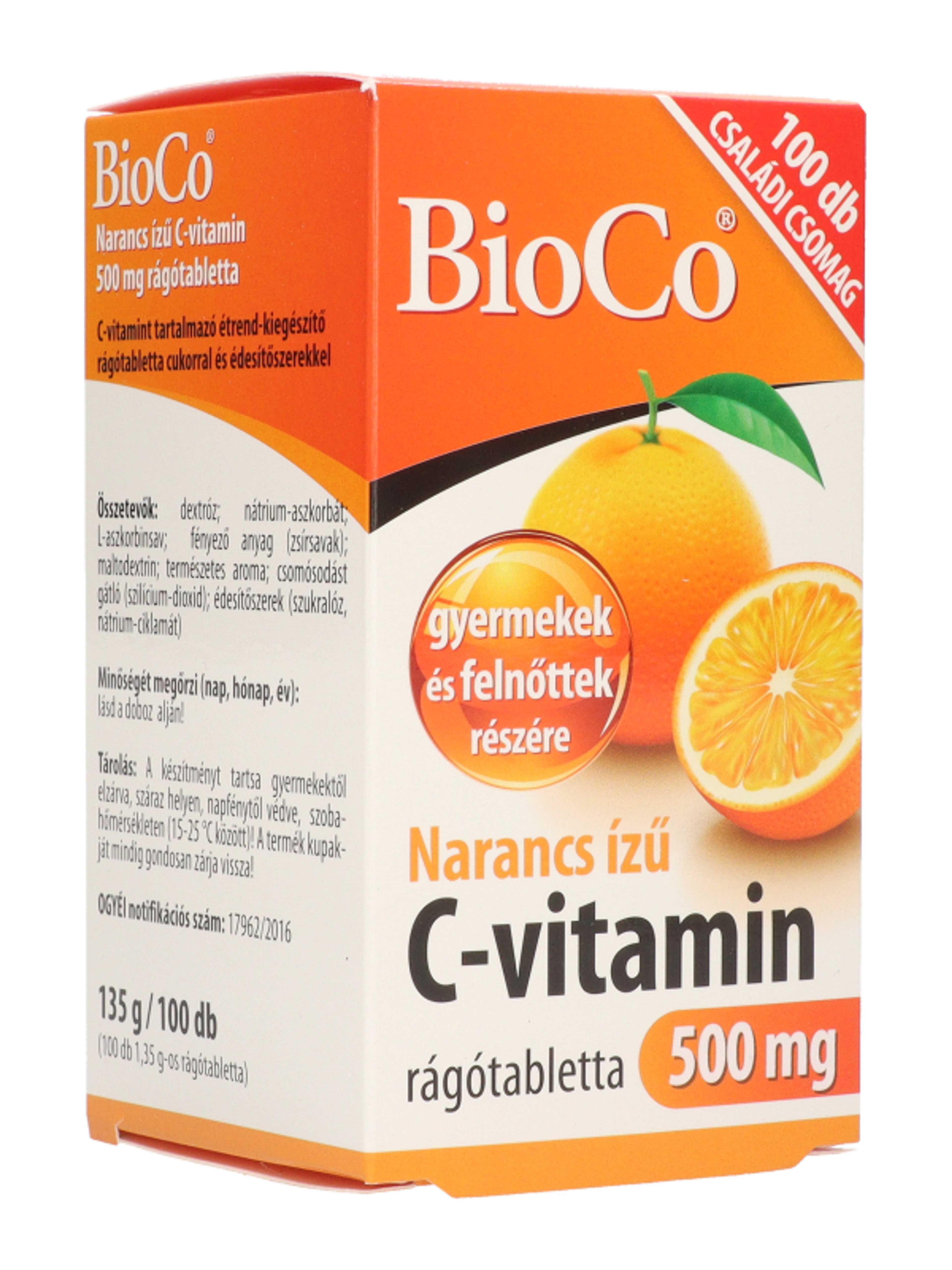 Bioco narancs ízű C-vitamin 500 mg rágótabletta - 100 db-6
