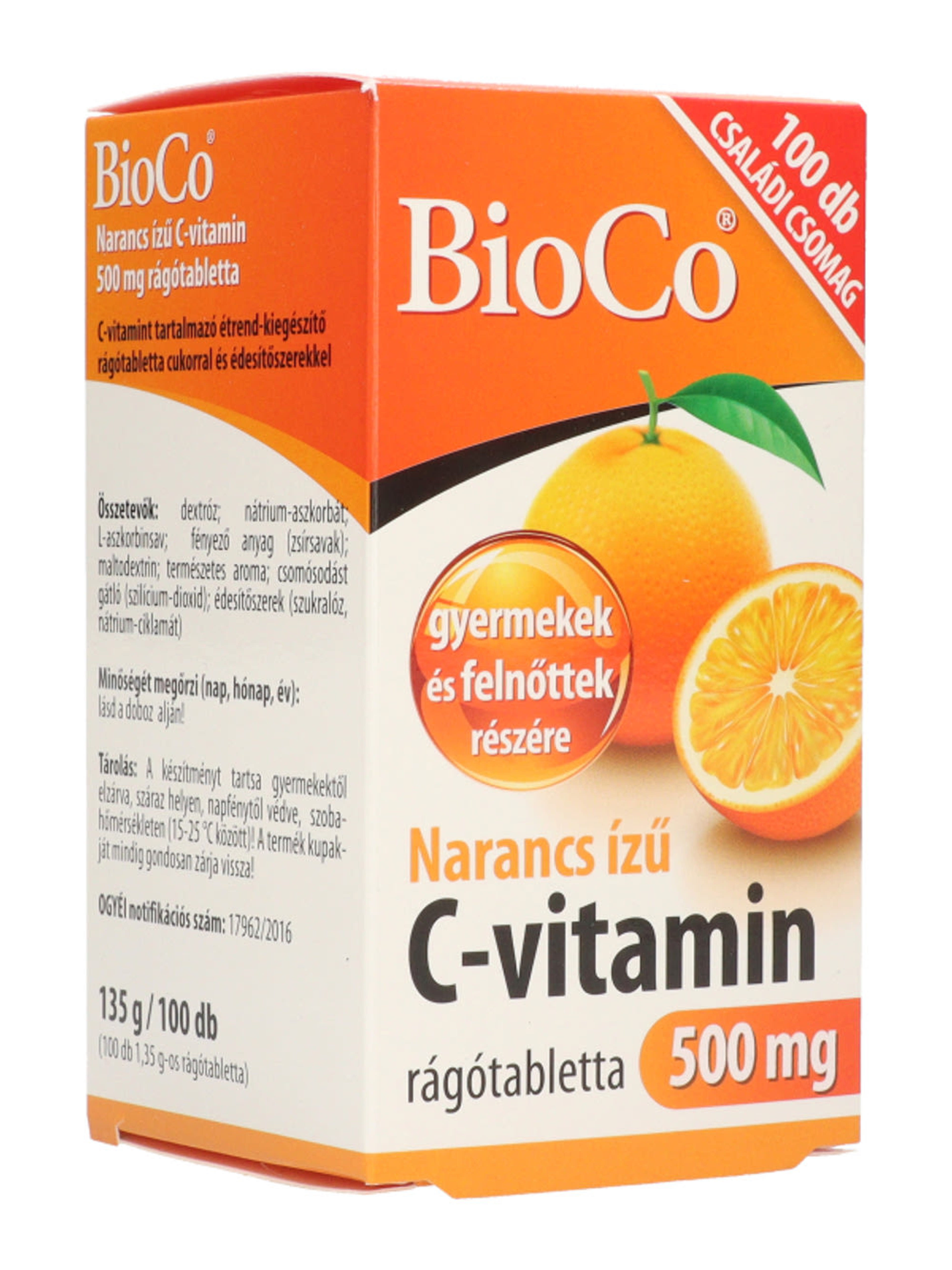 BioCo narancs ízű C-vitamin 500 mg rágótabletta - 100 db-8