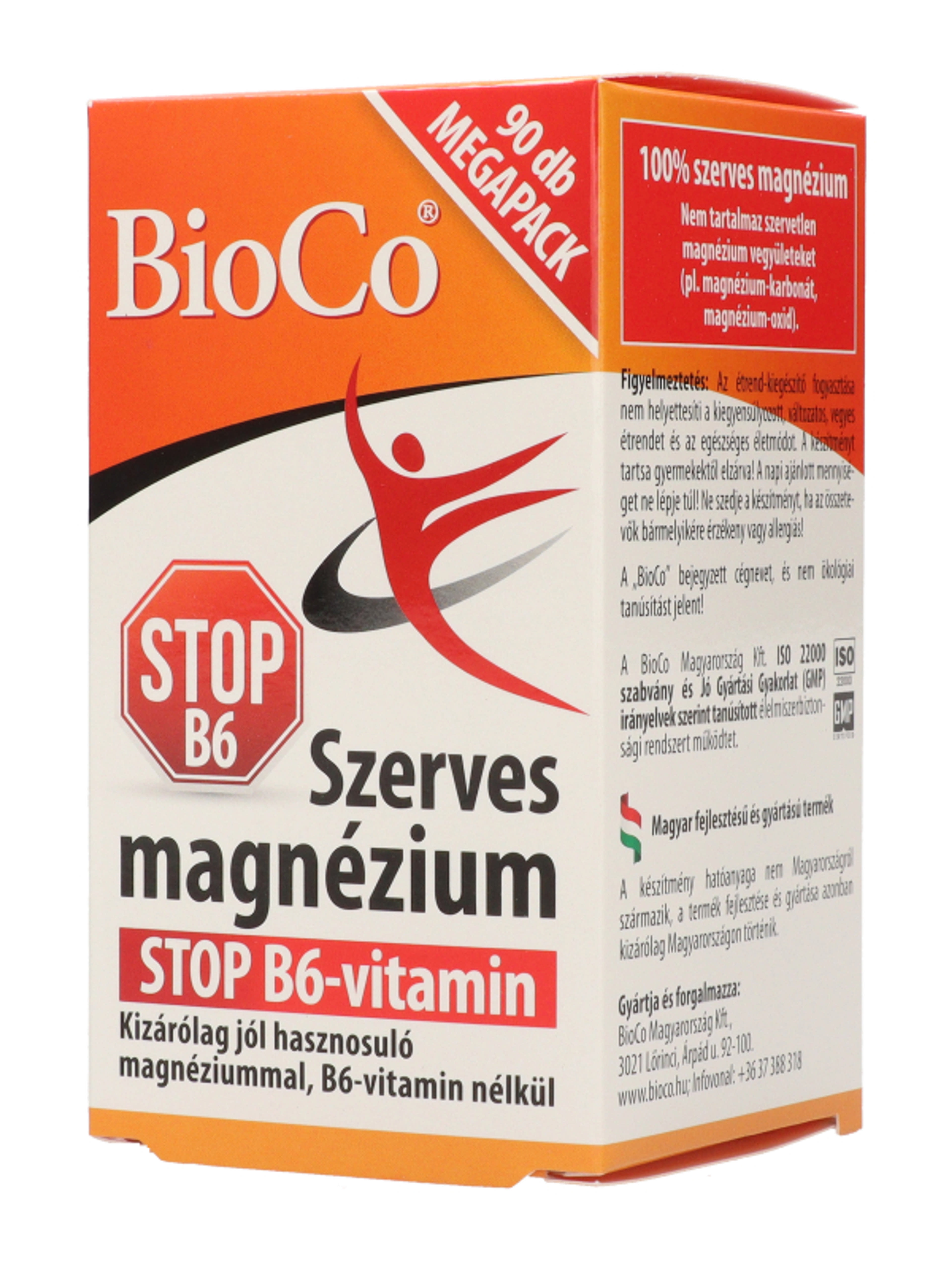 Bioco szerves magnézium stop B6 vitamin tabletta - 90 db-5