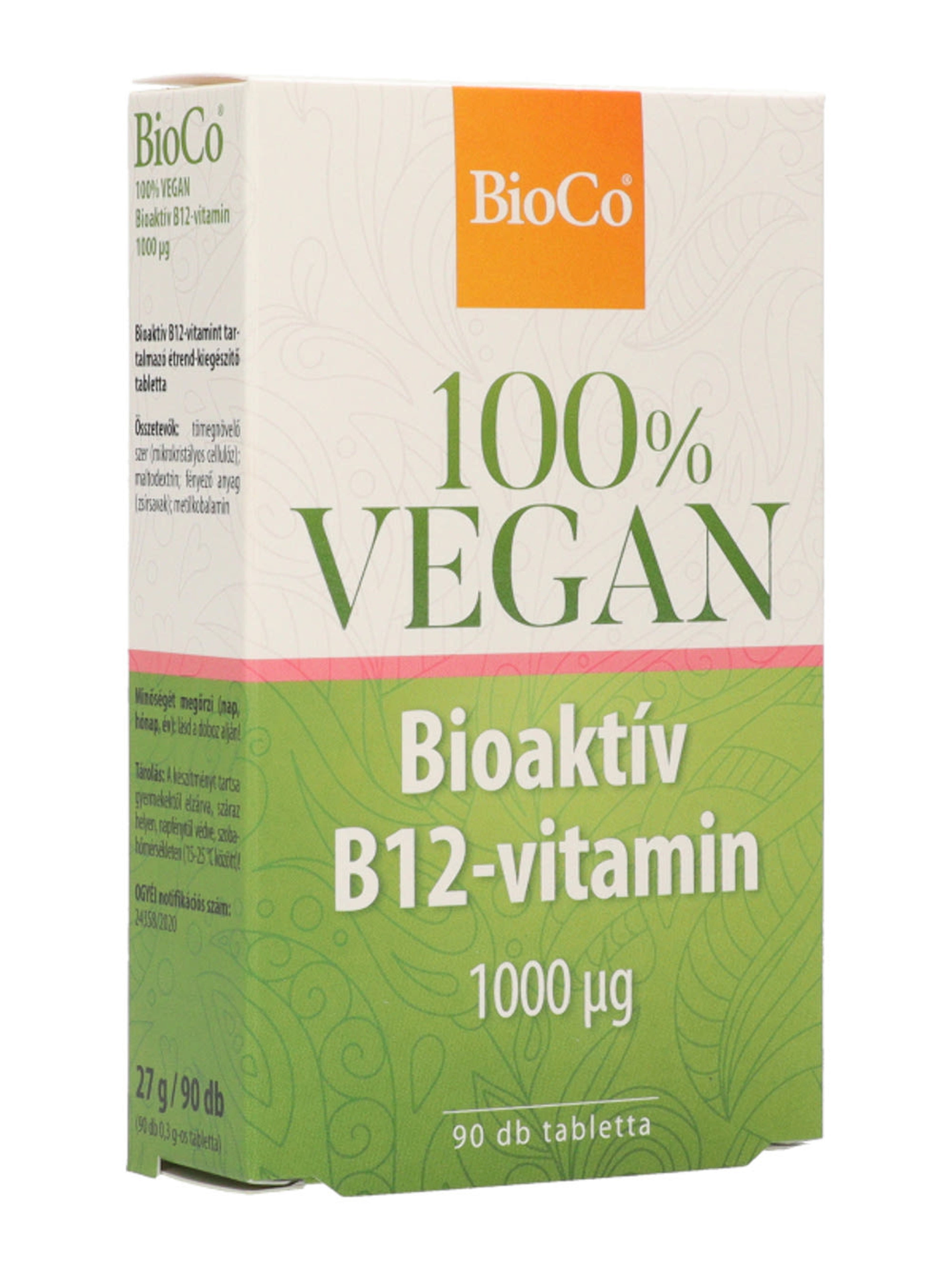 BioCo Vegan Bioaktív B12-vitamin 1000 μg étrend-kiegészítő tabletta - 90 db-8