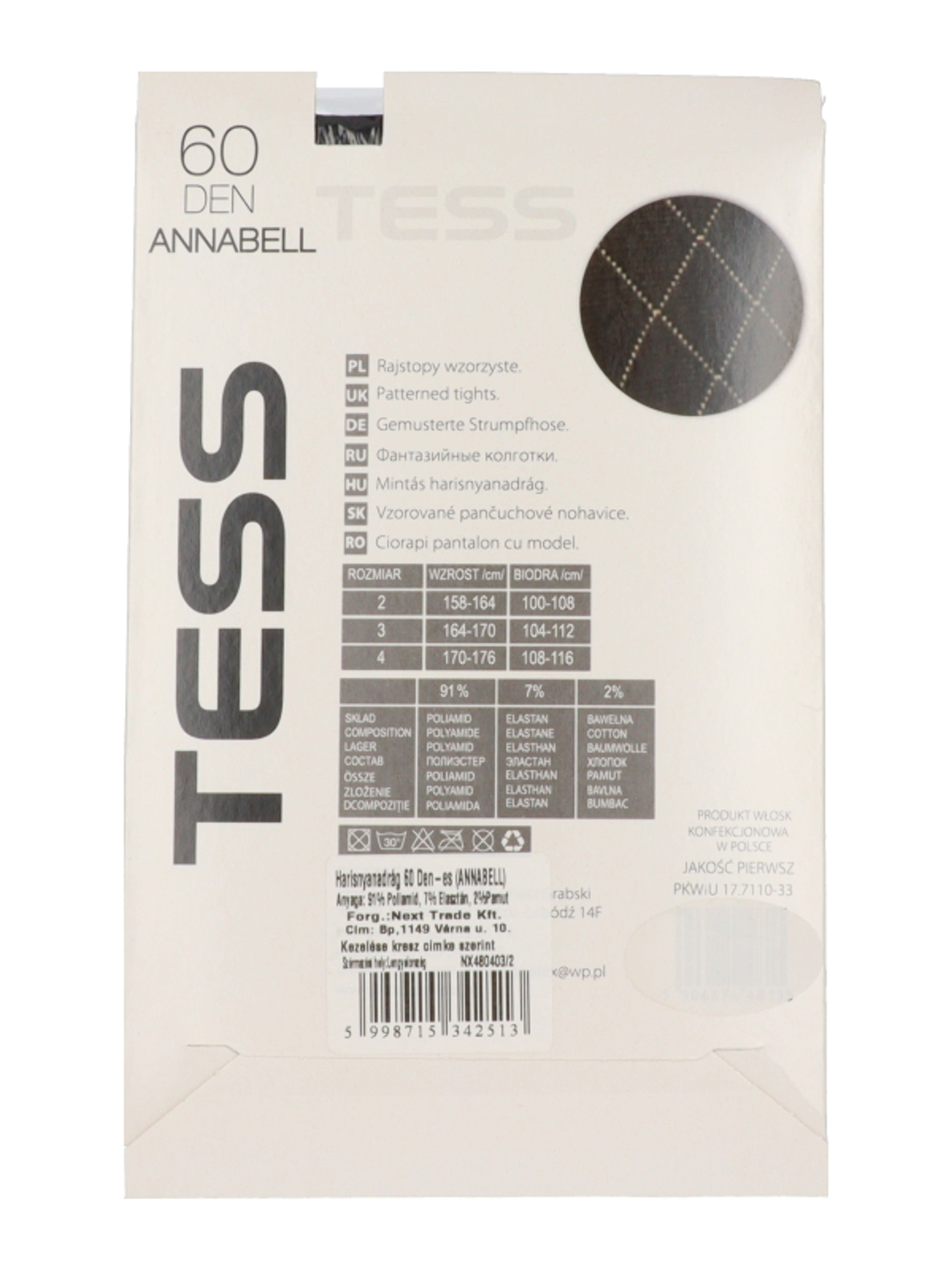 Tess Annabell harisnya 60 den 2-es méret /fekete - 1 db-3