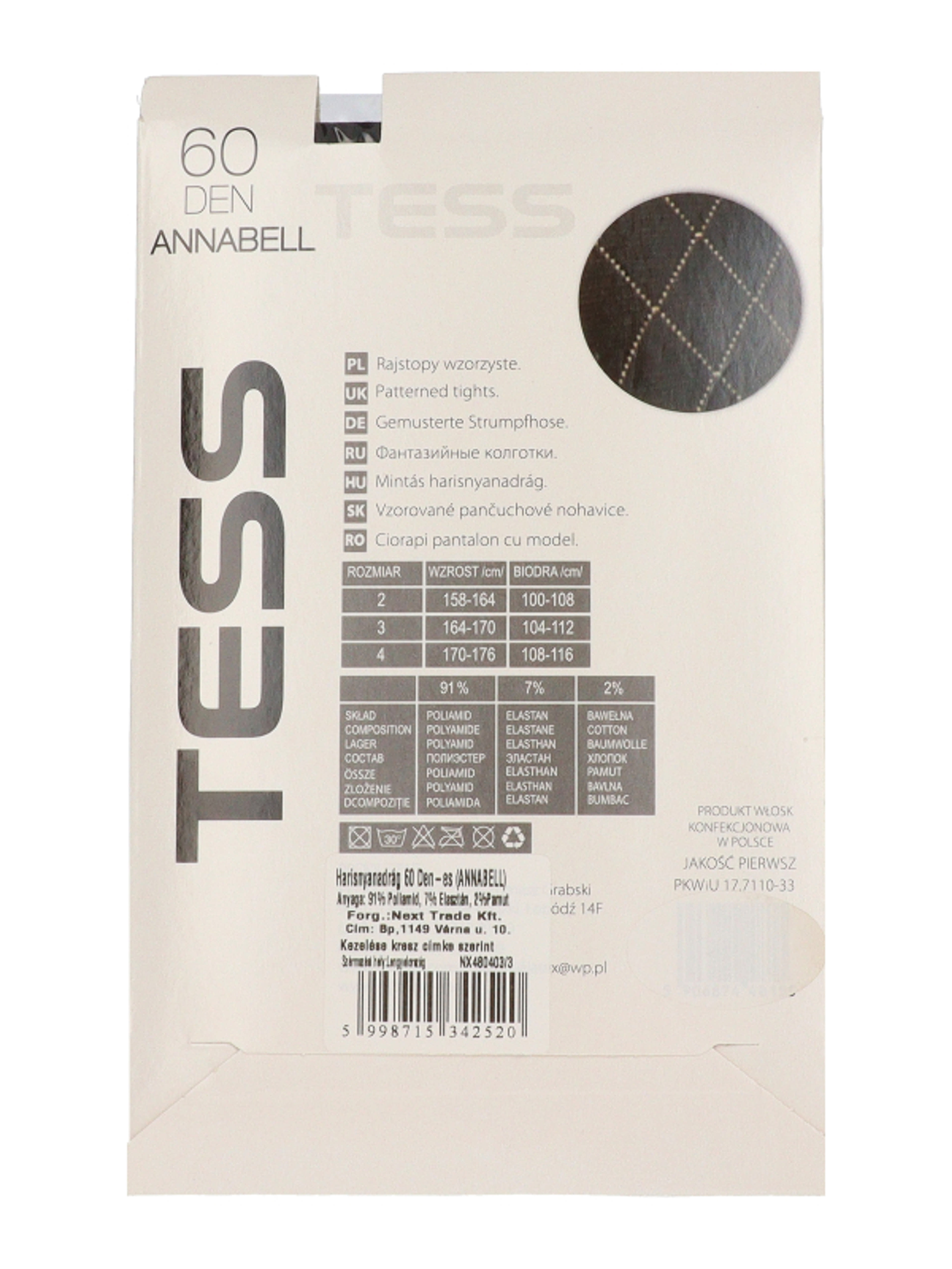 Tess Annabell harisnya 60 den 3-as méret /fekete - 1 db-3