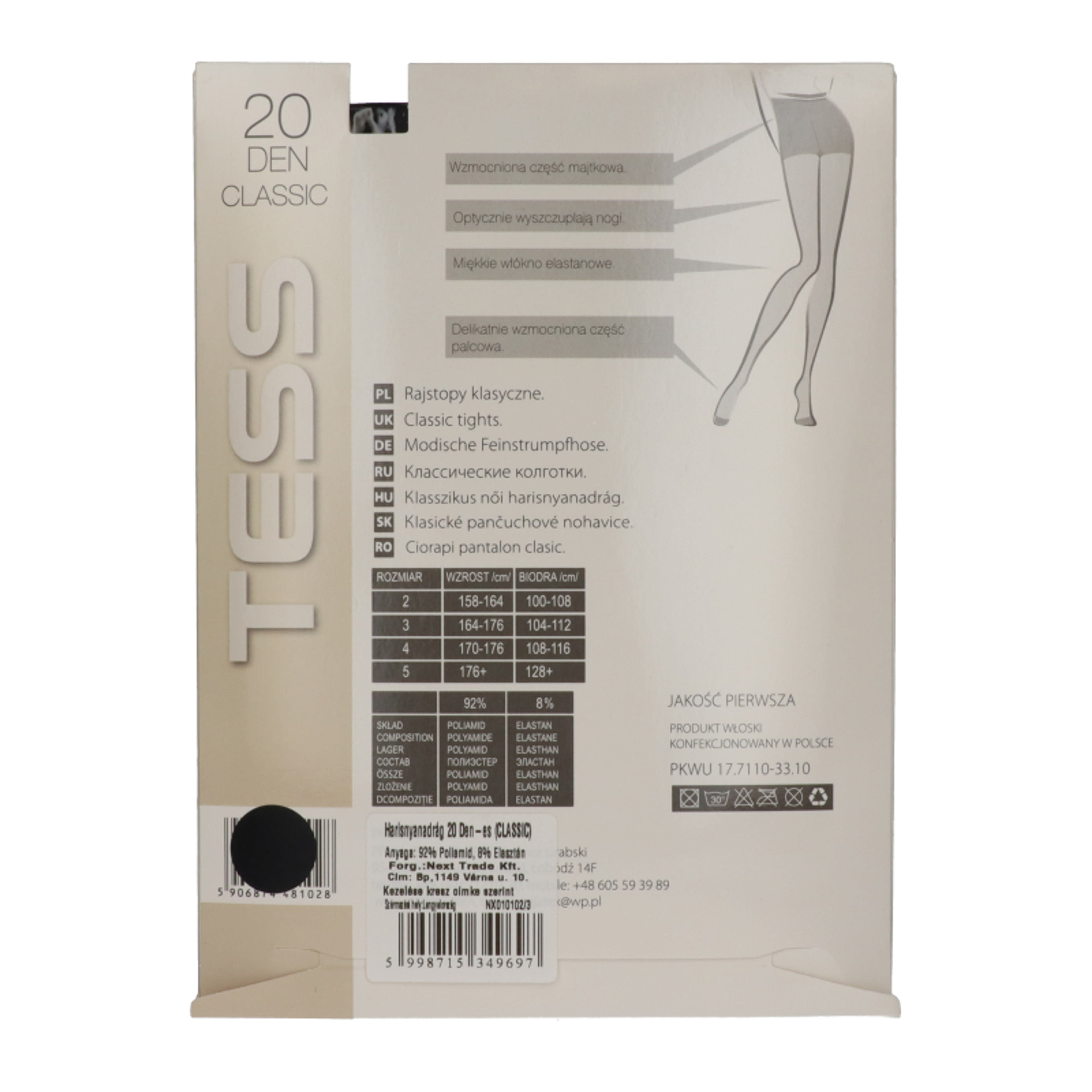 Tess Classic harisnyanadrág 20 den /fekete 3-es méret - 1 db-2