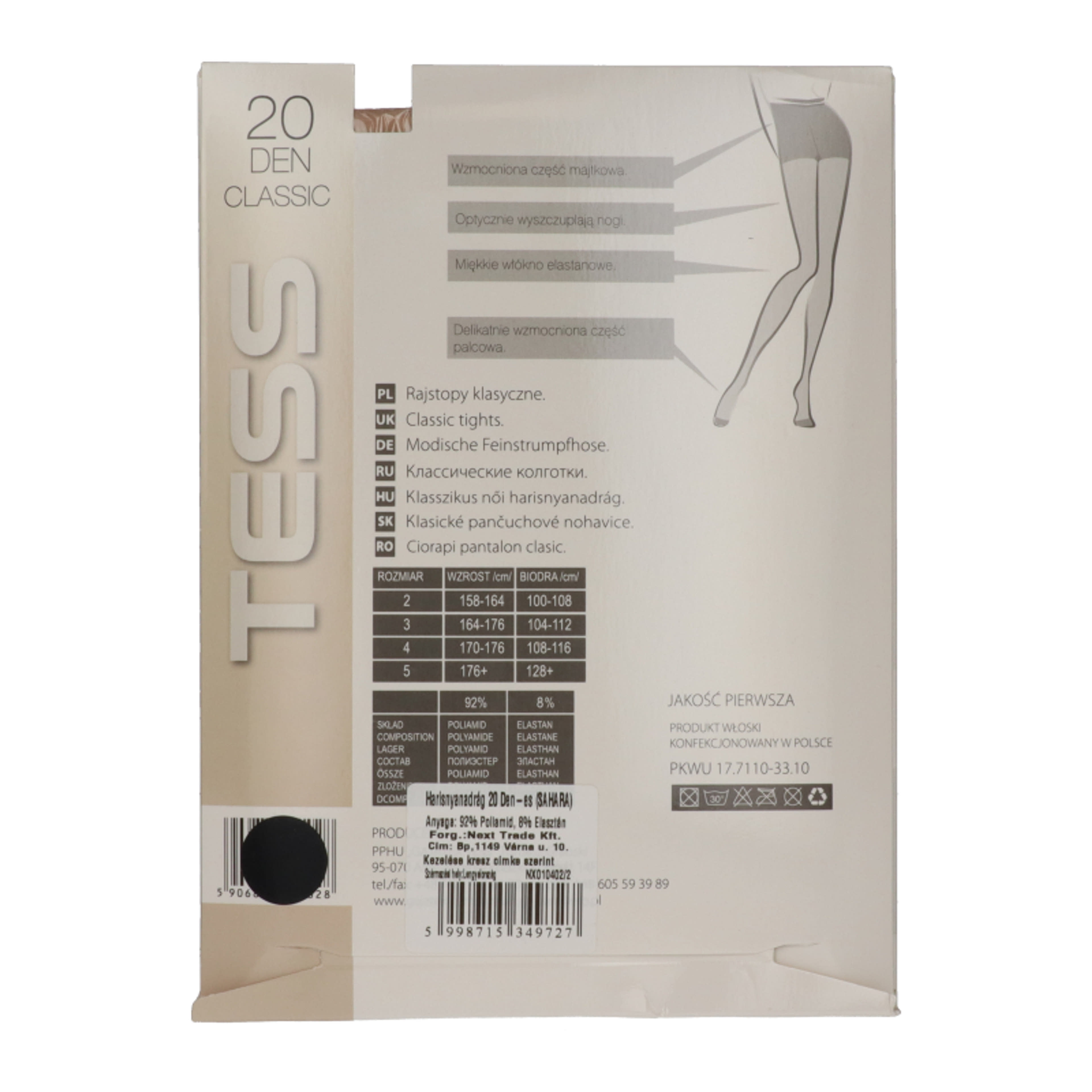 Tess Classic harisnyanadrág 20 den /sahara 2-es méret - 1 db-2