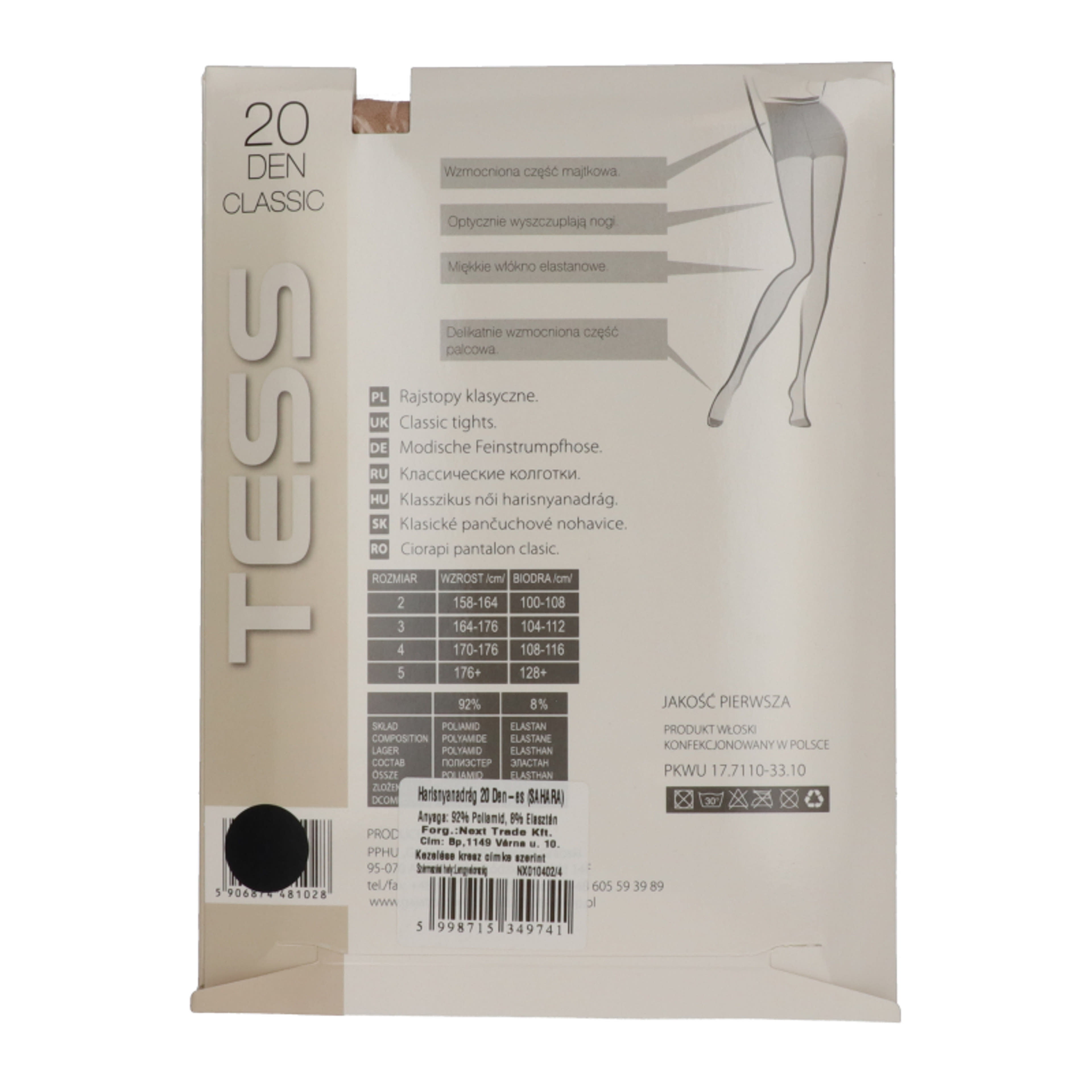 Tess Classic harisnyanadrág 20 den /sahara 4-es méret - 1 db-2