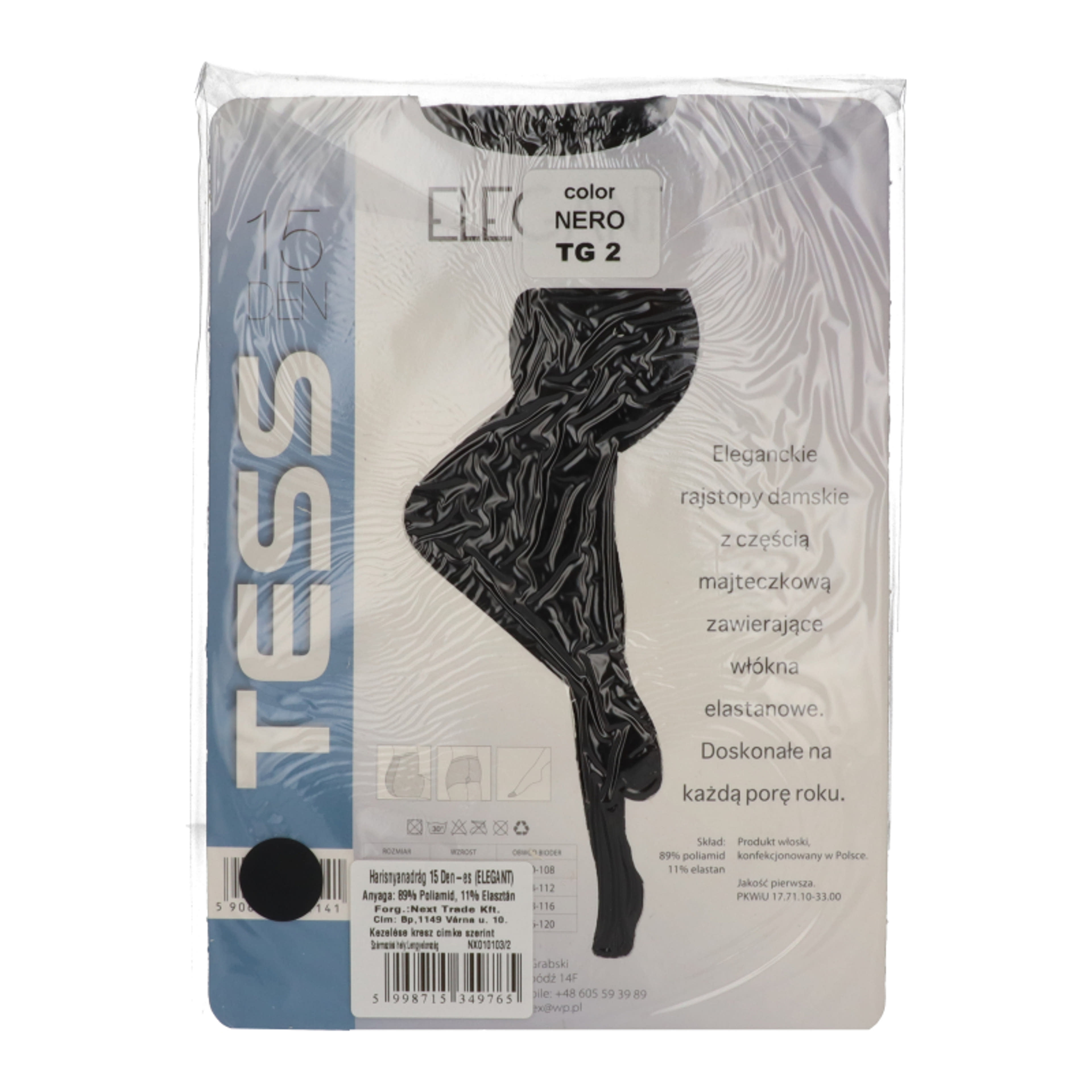 Tess Elegant harisnyanadrág 15 den /fekete 2-es méret - 1 db-2