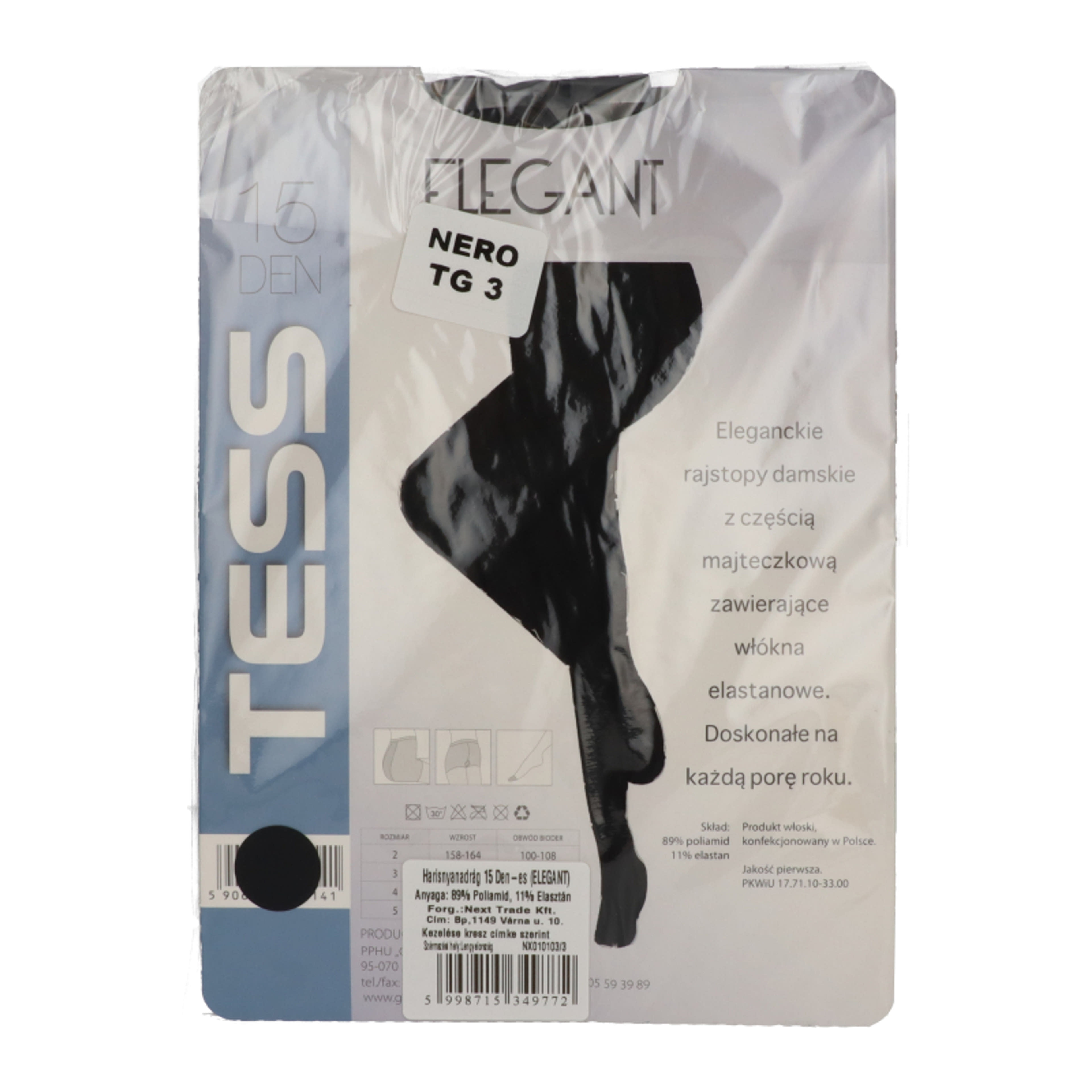 Tess Elegant harisnyanadrág 15 den /fekete 3-es méret - 1 db-2