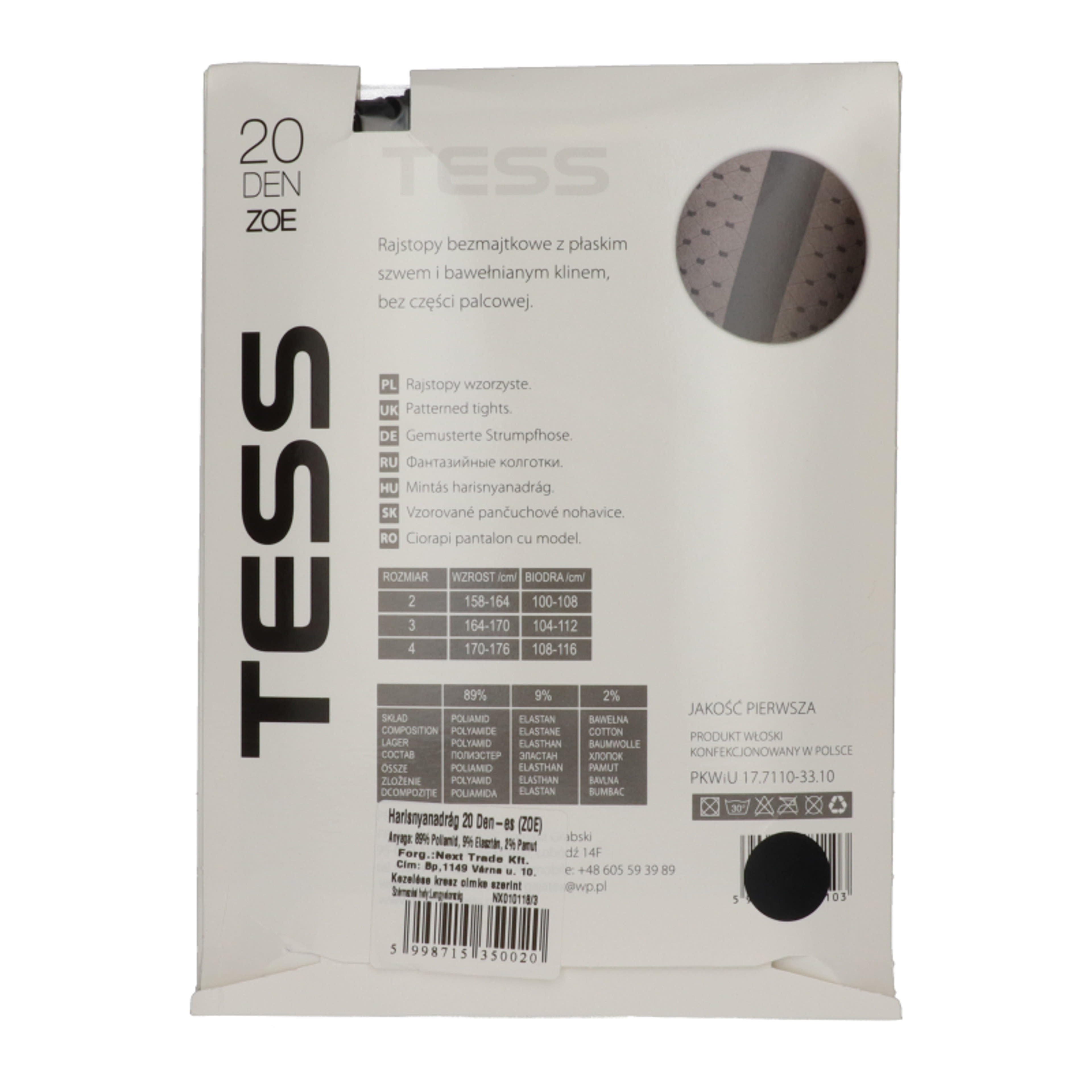 Tess Zoe harisnyanadrág 20 den /fekete 3-es méret - 1 db-2