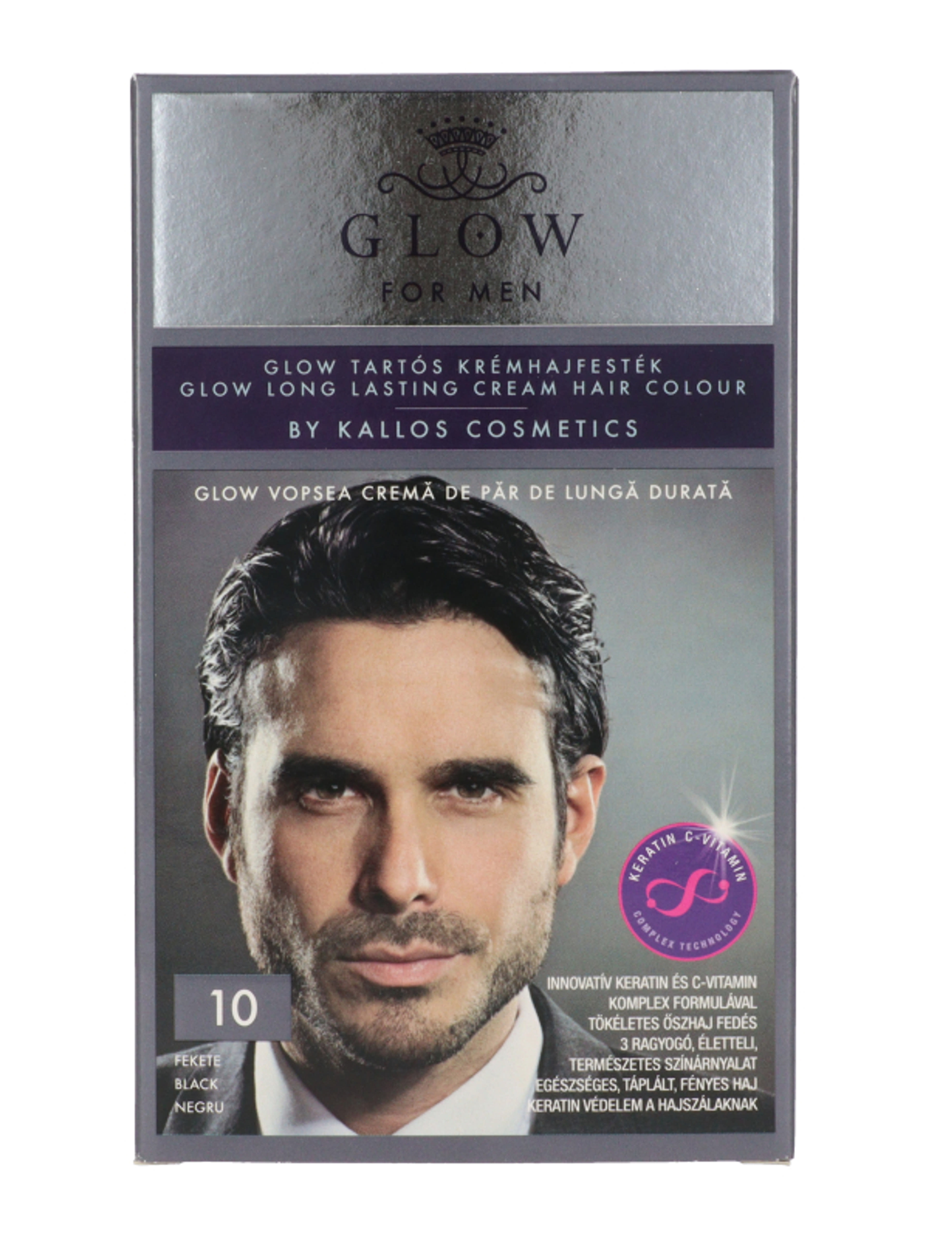 Kallos Glow For Men hajfesték, 10 fekete - 1 db