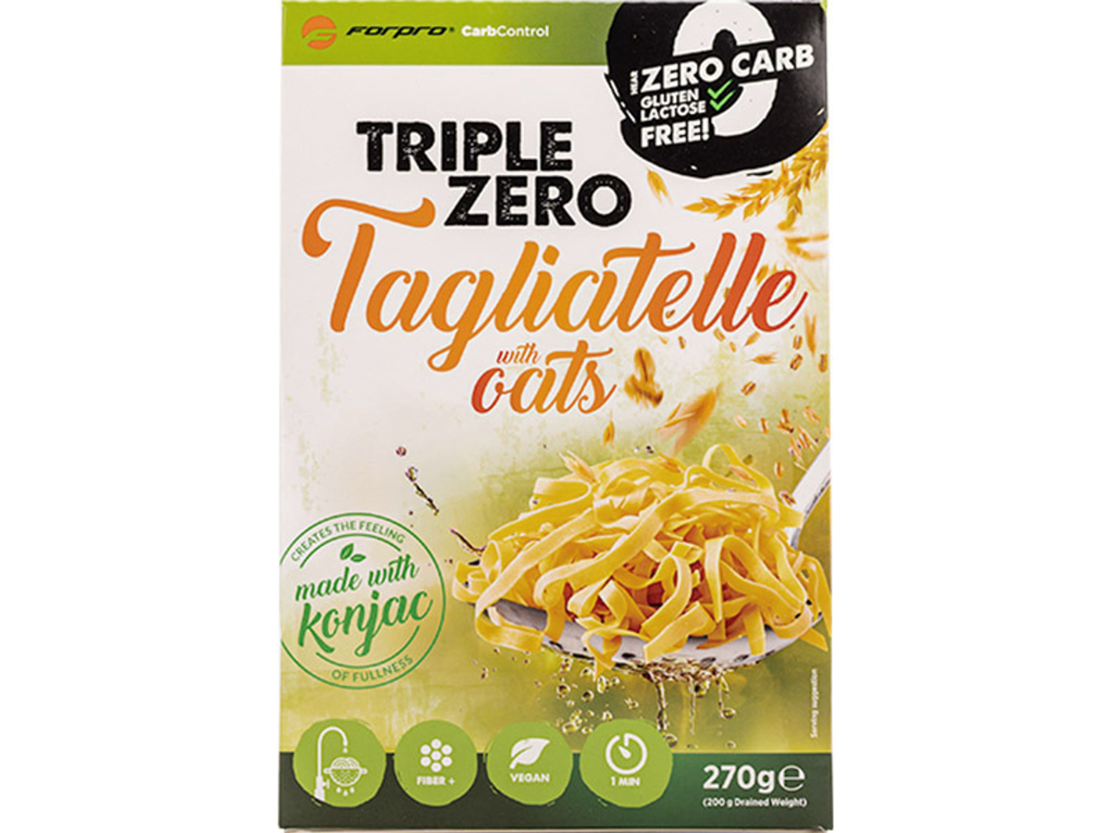 Forpro Carb Control Triple Zero Pasta Tagliatelle, zabrosttal - 270 g