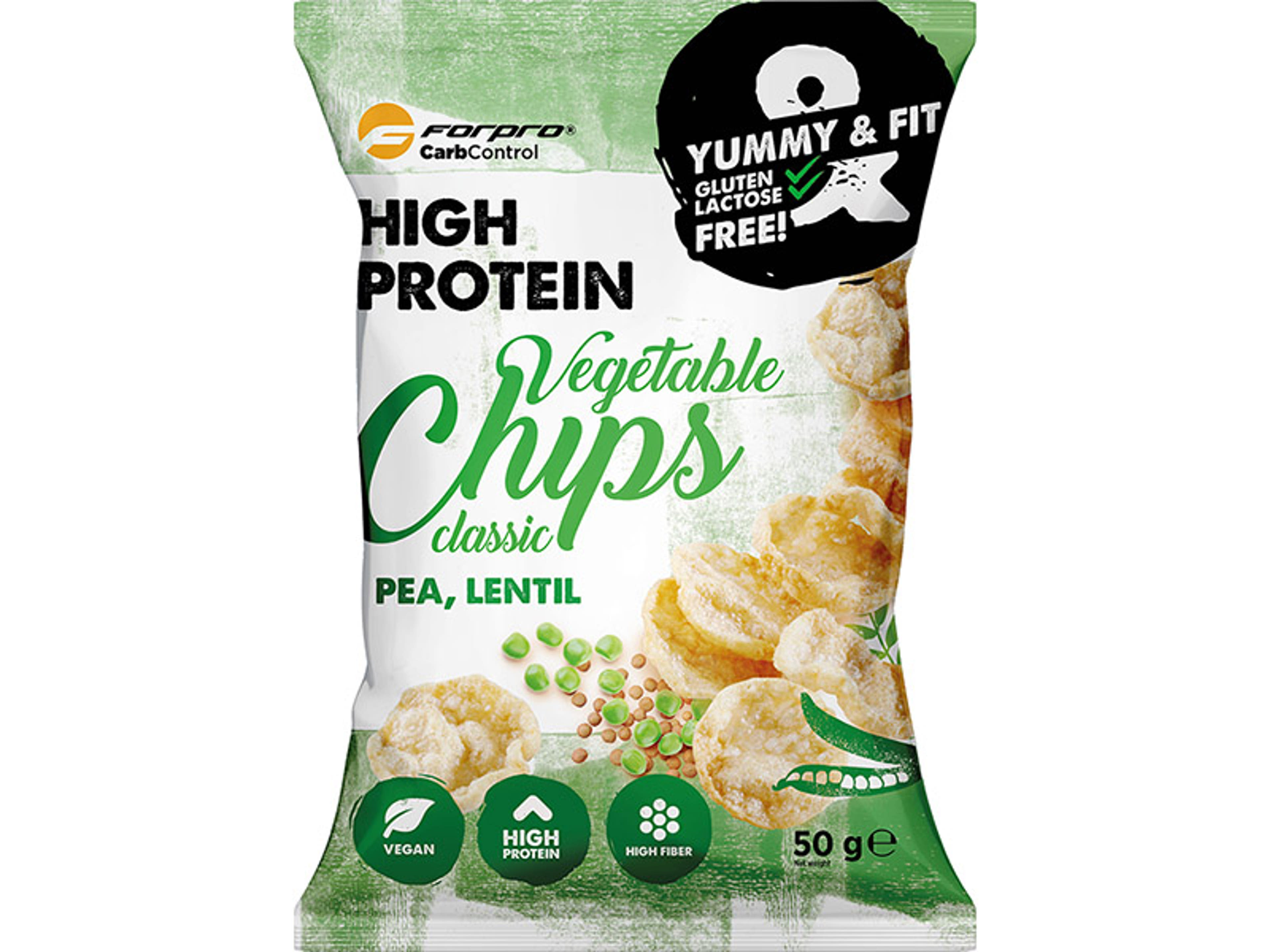 Forpro High Protein Vegetable borsó és lencse chips - 50 g