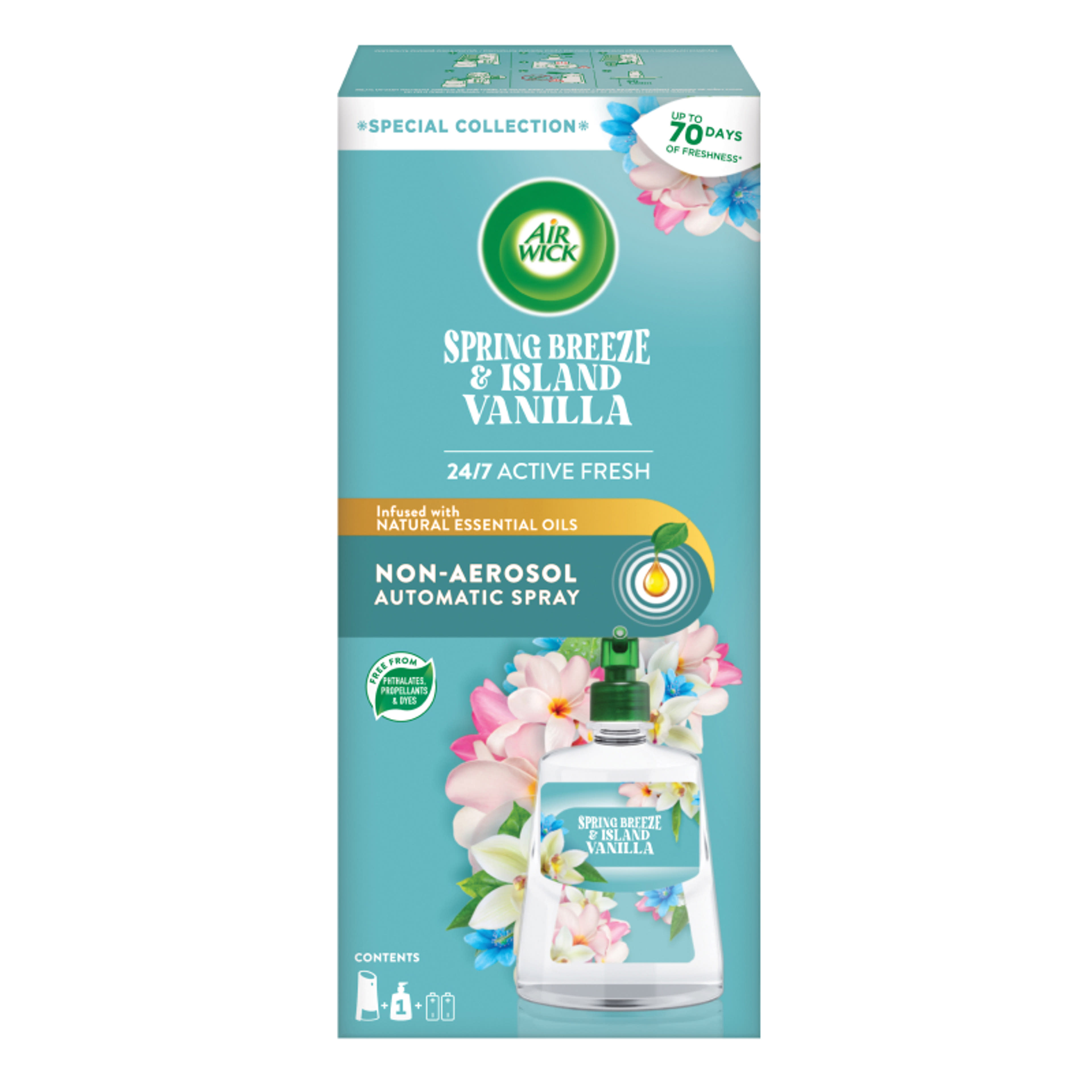 Air Wick Active Fresh automata légfrissítő készülék utántöltővel tavaszi szellő illattal - 228 ml-3