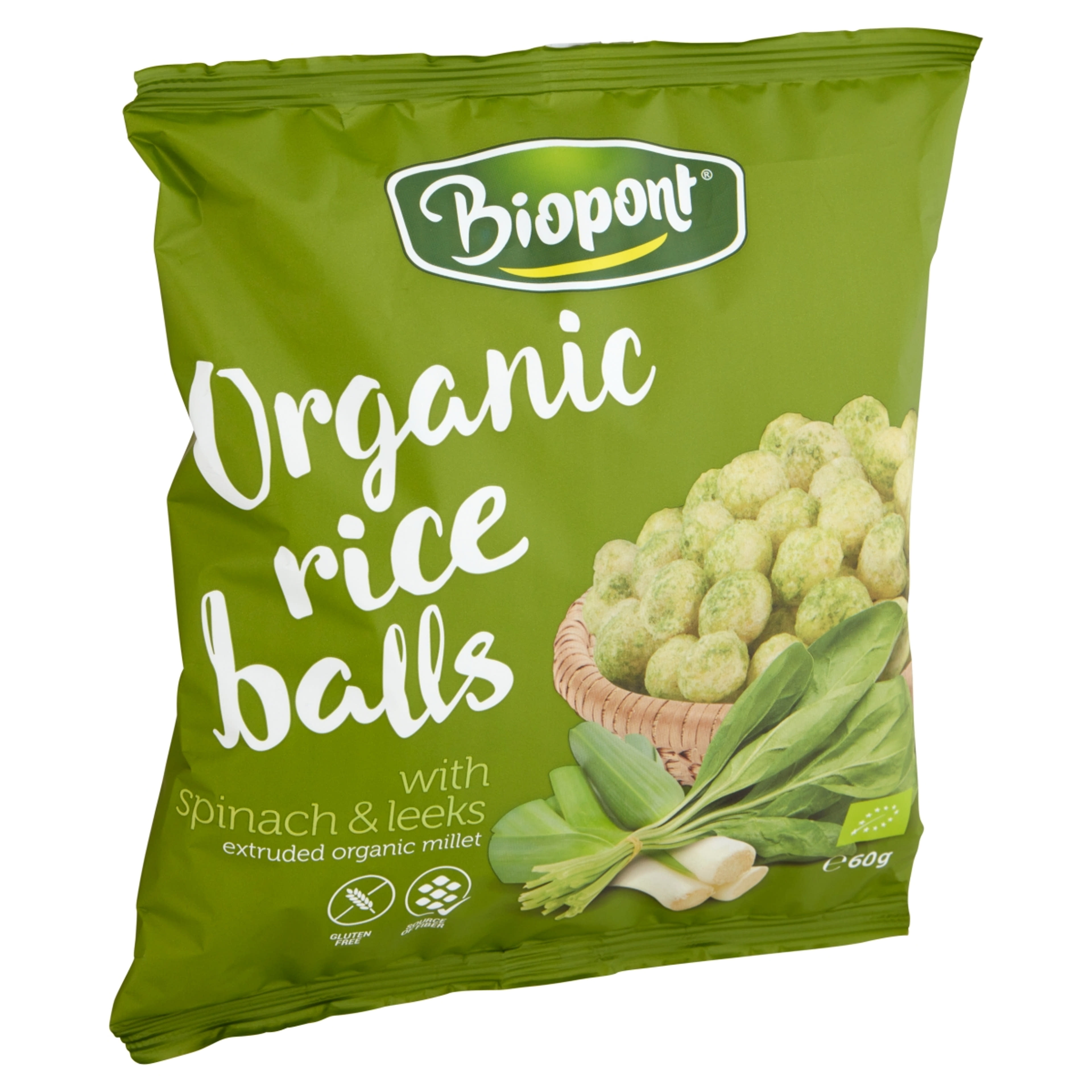 Biopont Bio rizsgolyó spenóttal és póréhagymával - 60 g-3
