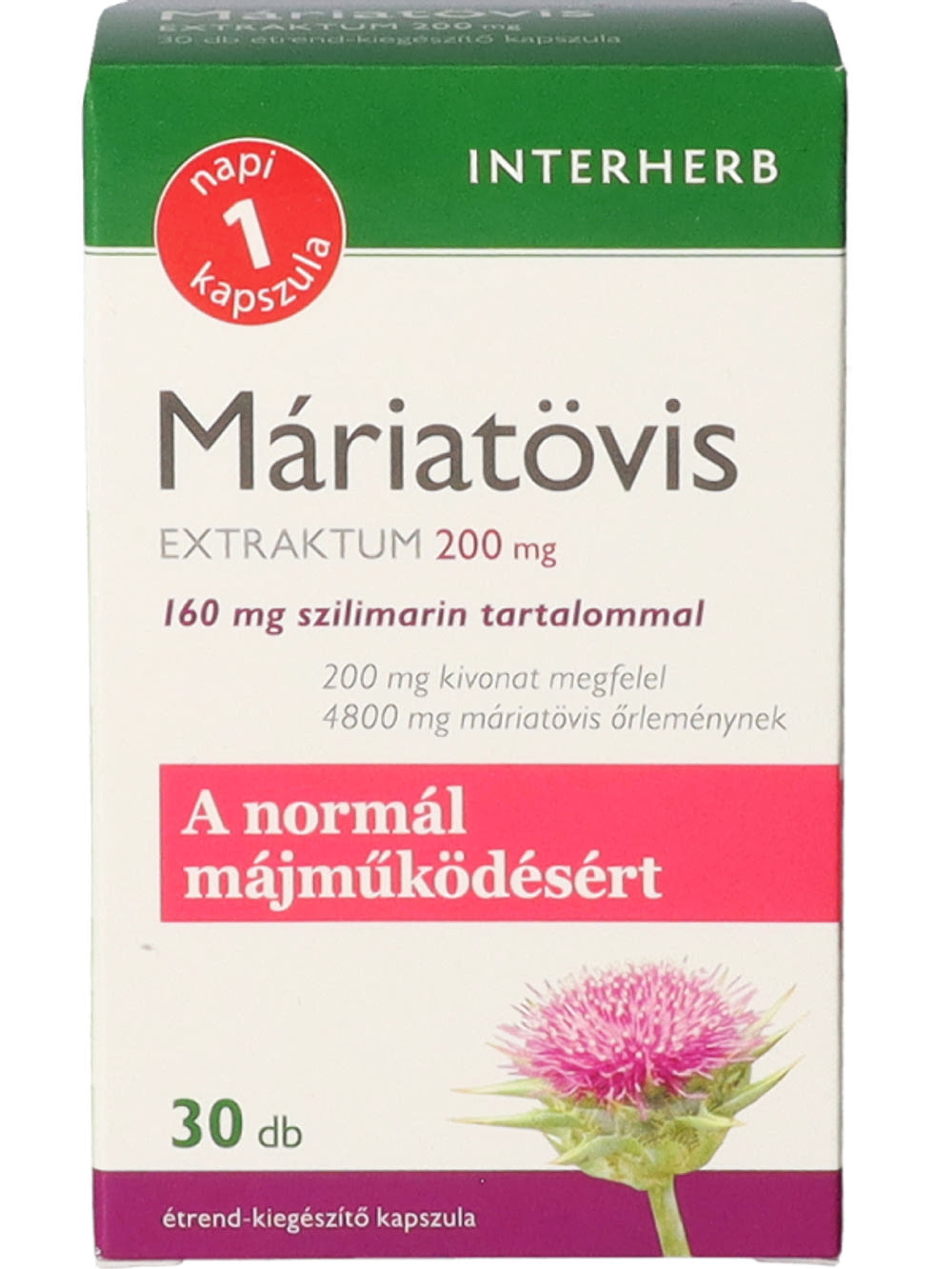 Interherb Napi 1 Máriatövis Extraktum 100mg Kapszula - 30 db