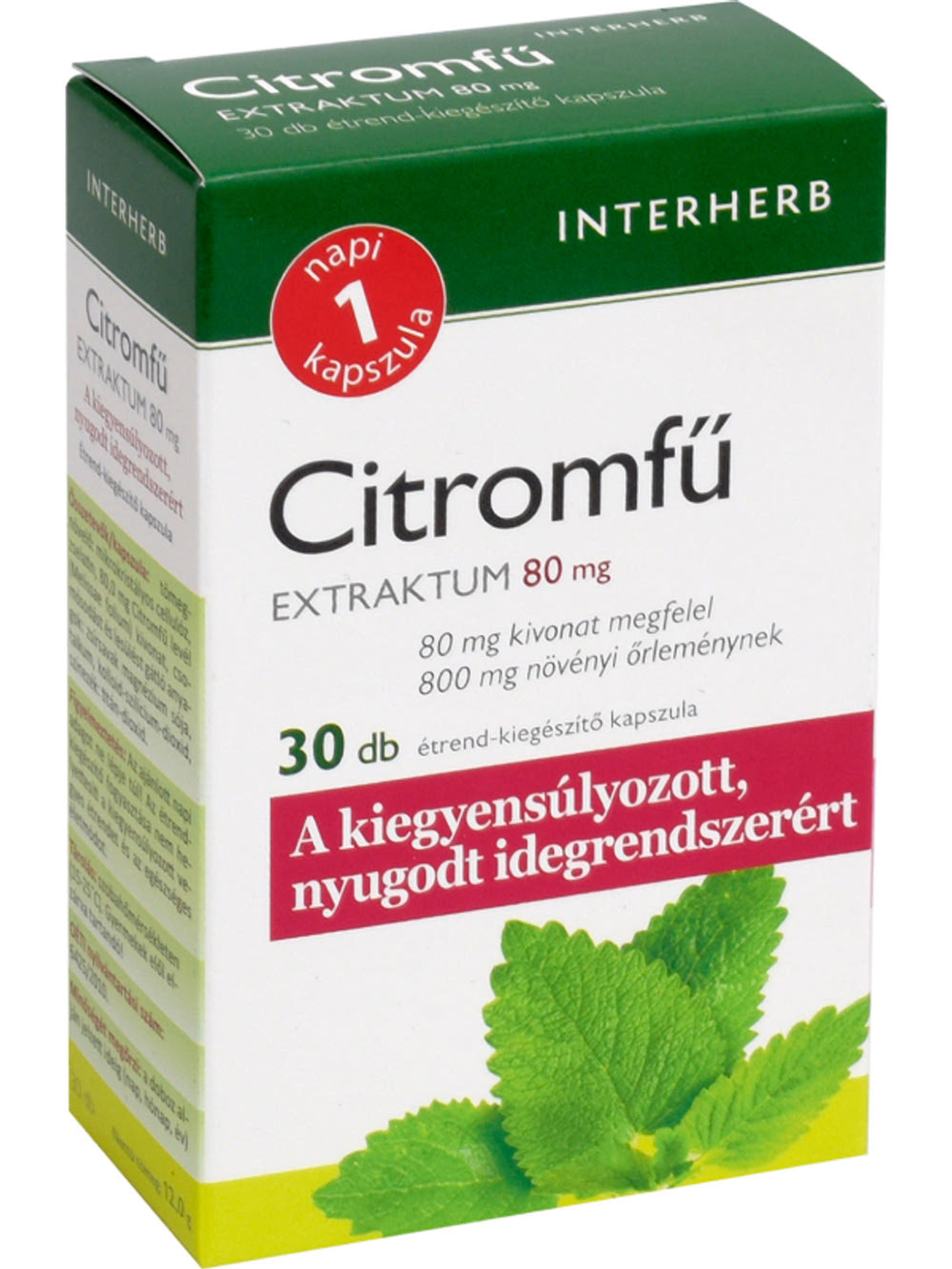 Interherb Napi 1 Citromfű Extraktum kapszula - 30 db