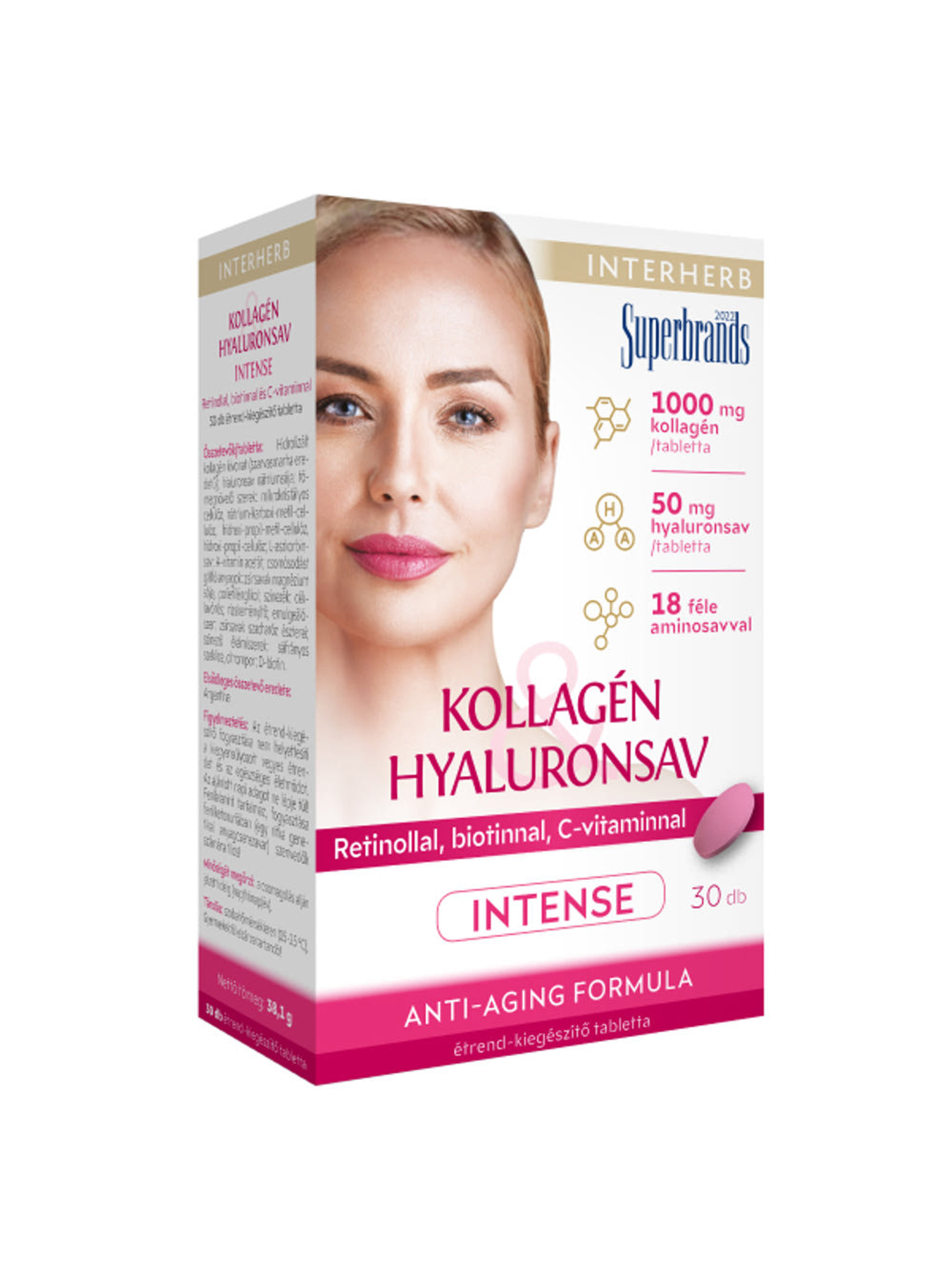 Interherb Kollagén&Hyaluronsav Szépségformula Intense tabletta - 30 db