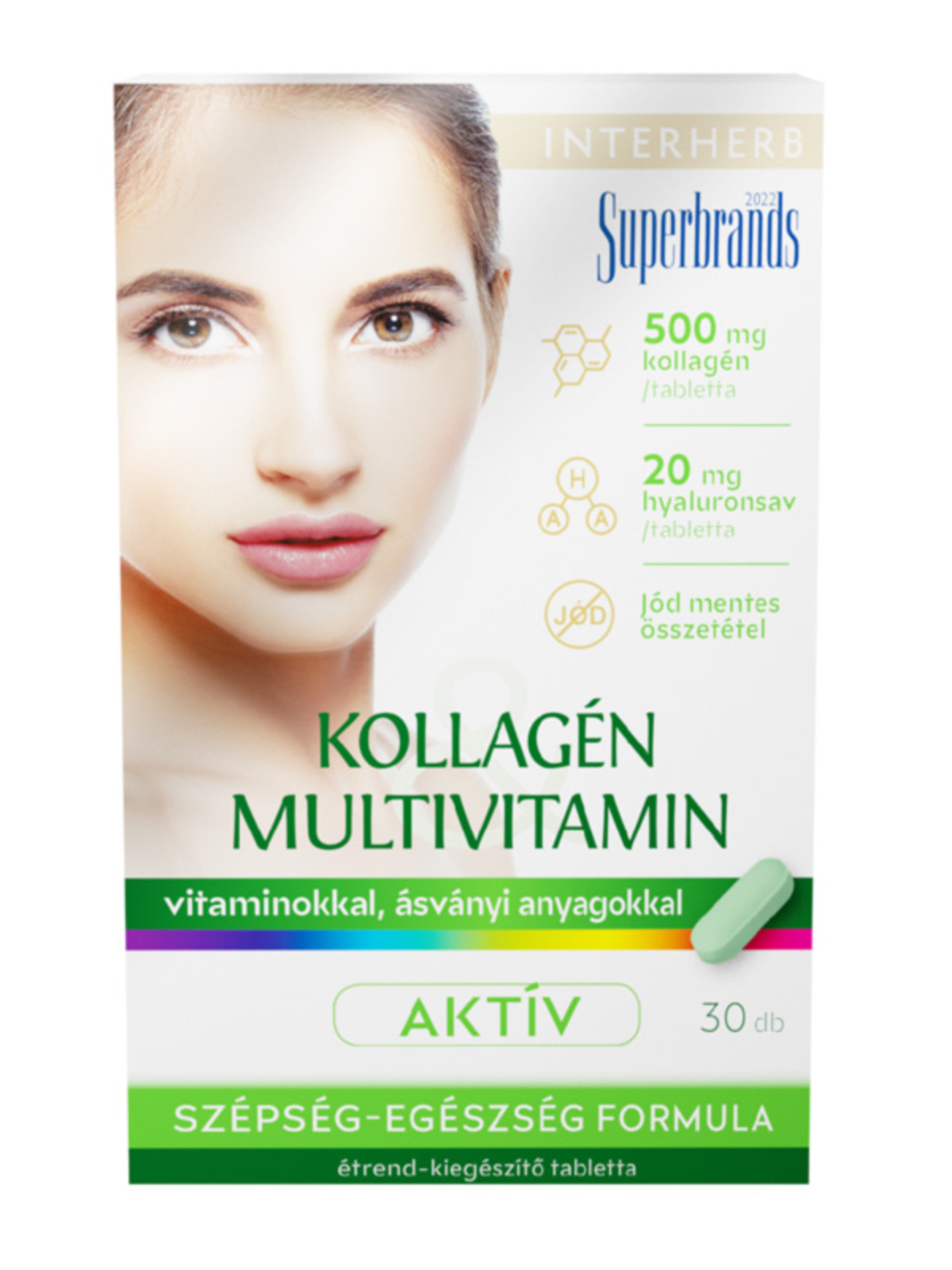 Interherb kollagén & multivitamin tabletta - 30 db