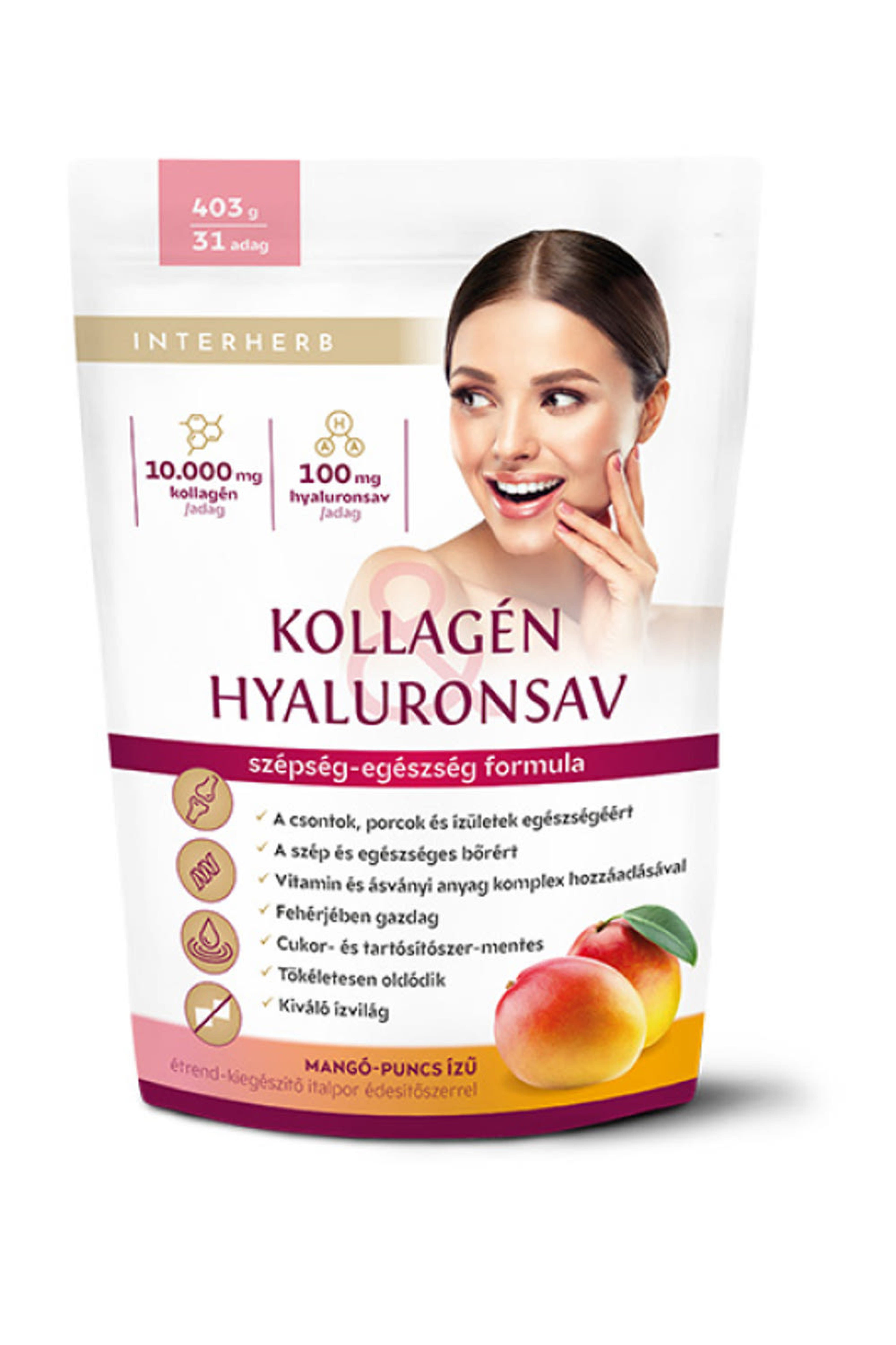 Interherb Kollagén&Hyaluronsav italpor mangó - 403 g