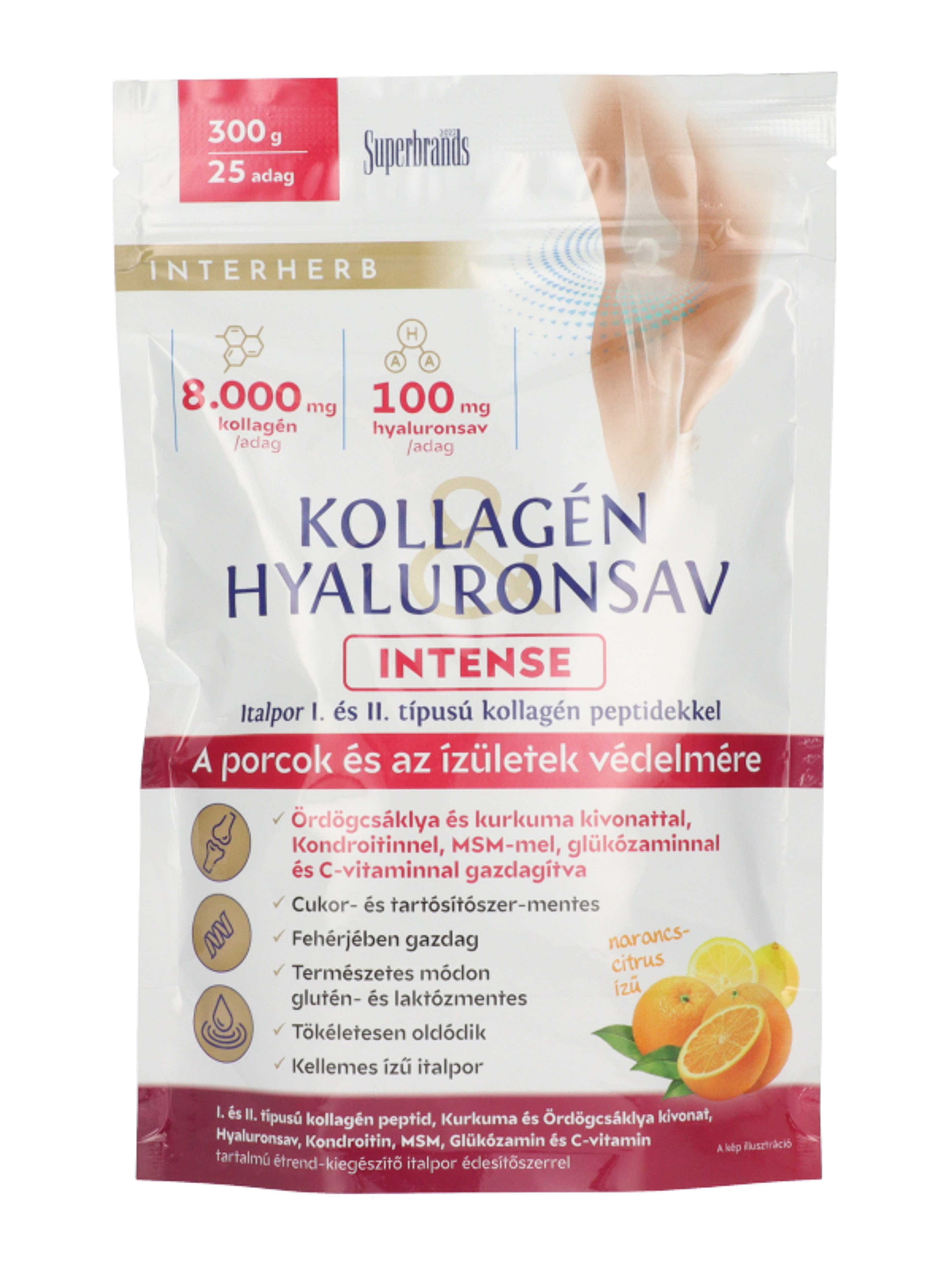 Interherb Kollagén & Hyaluronsav porcépítő italpor narancs ízzel - 300 g-2