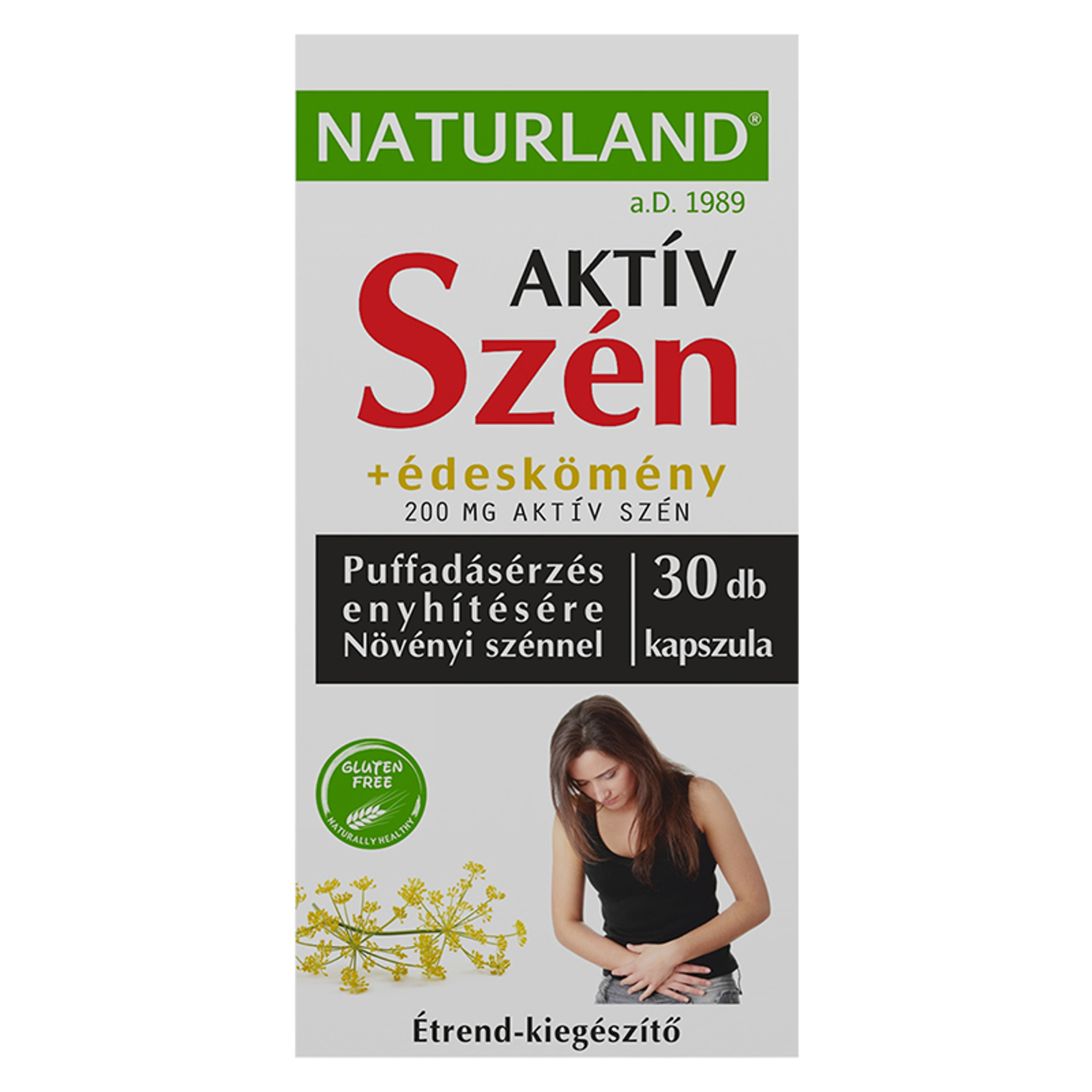 Naturland Aktív Szén+ Édeskömény Kapszula - 30 db