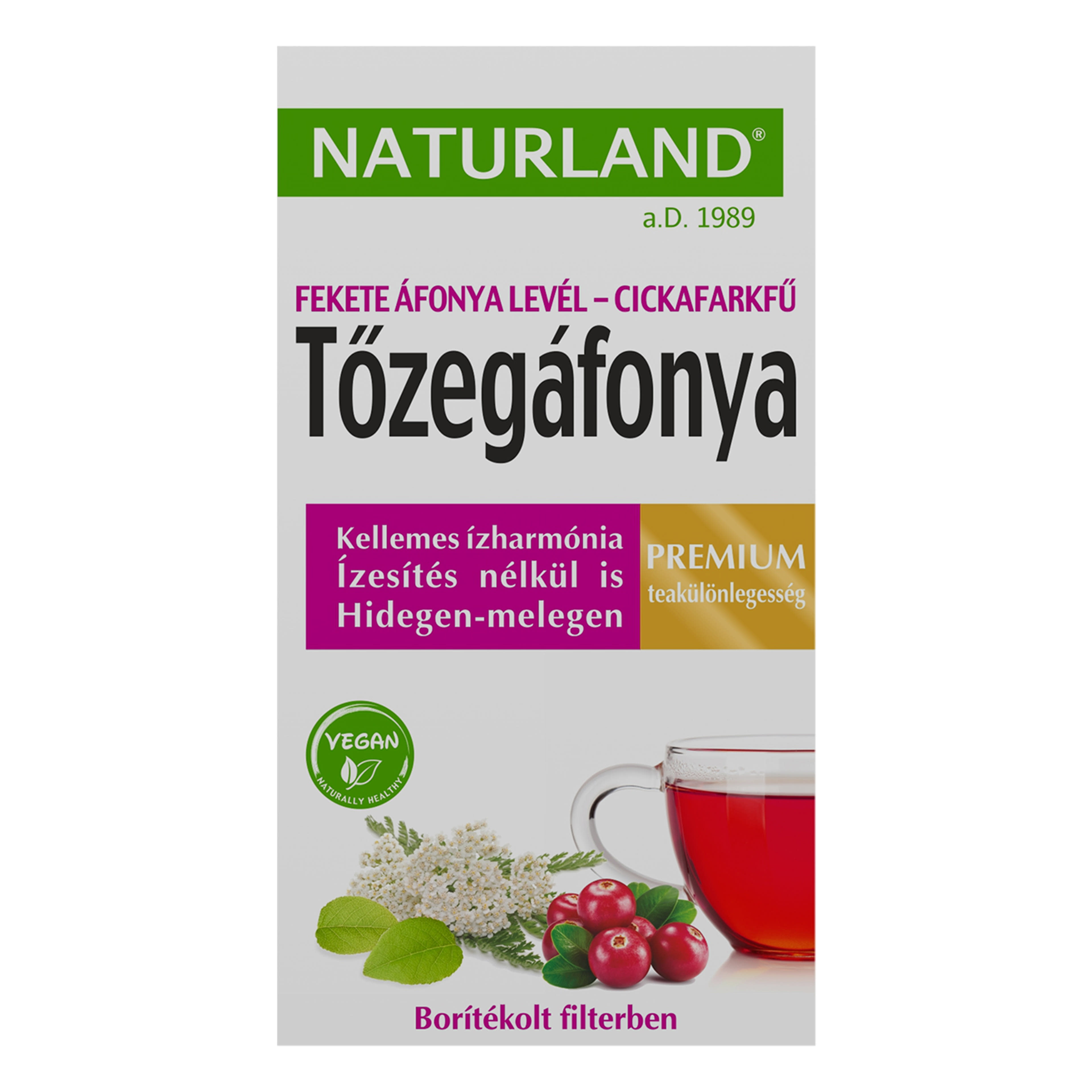 Naturland premium tozegaf+feketeaflev+cicka tea - 20 db