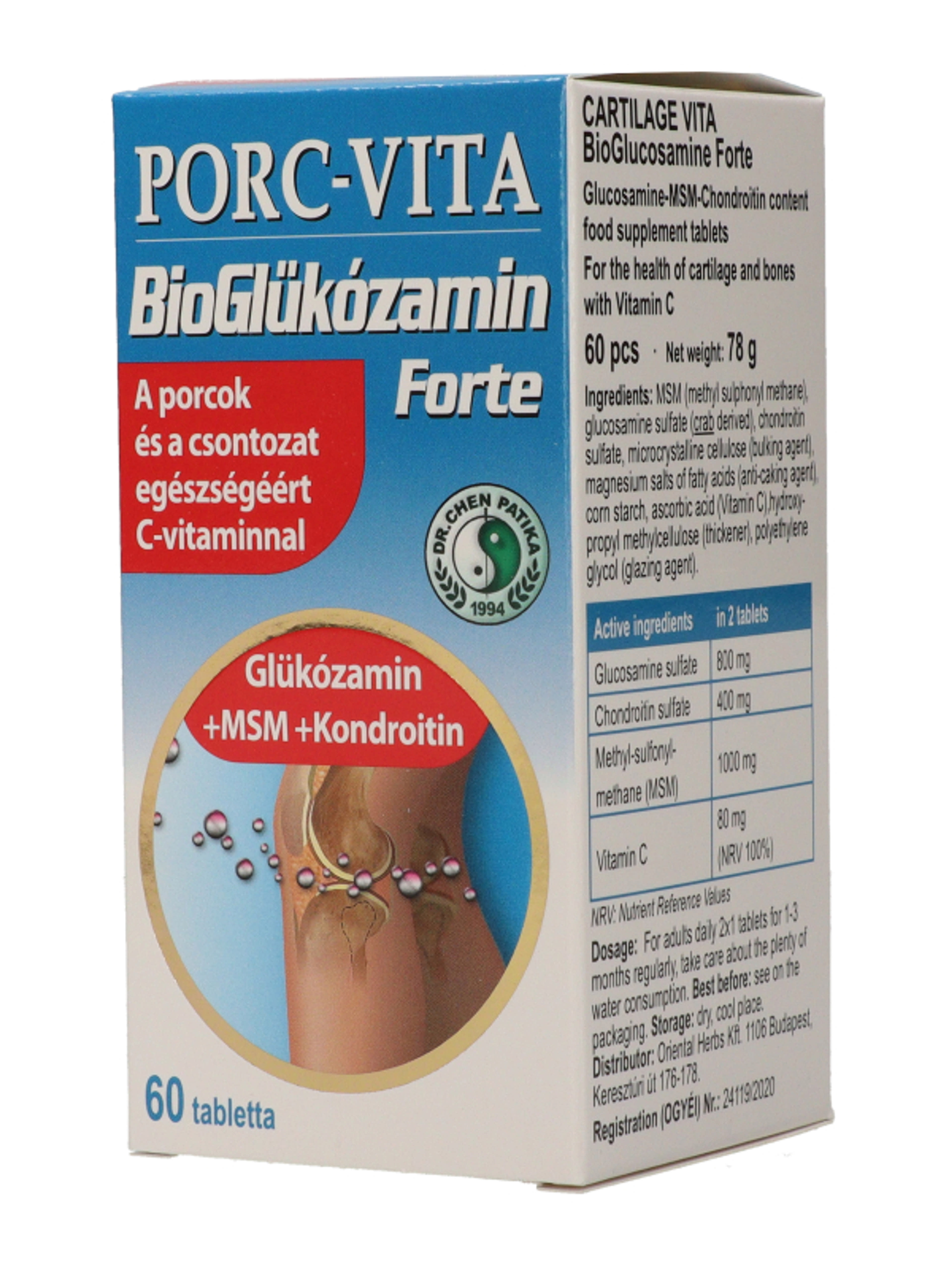 Dr. Chen Patika Porc Vita Bioglükozamin Forte tabletta - 60 db-4