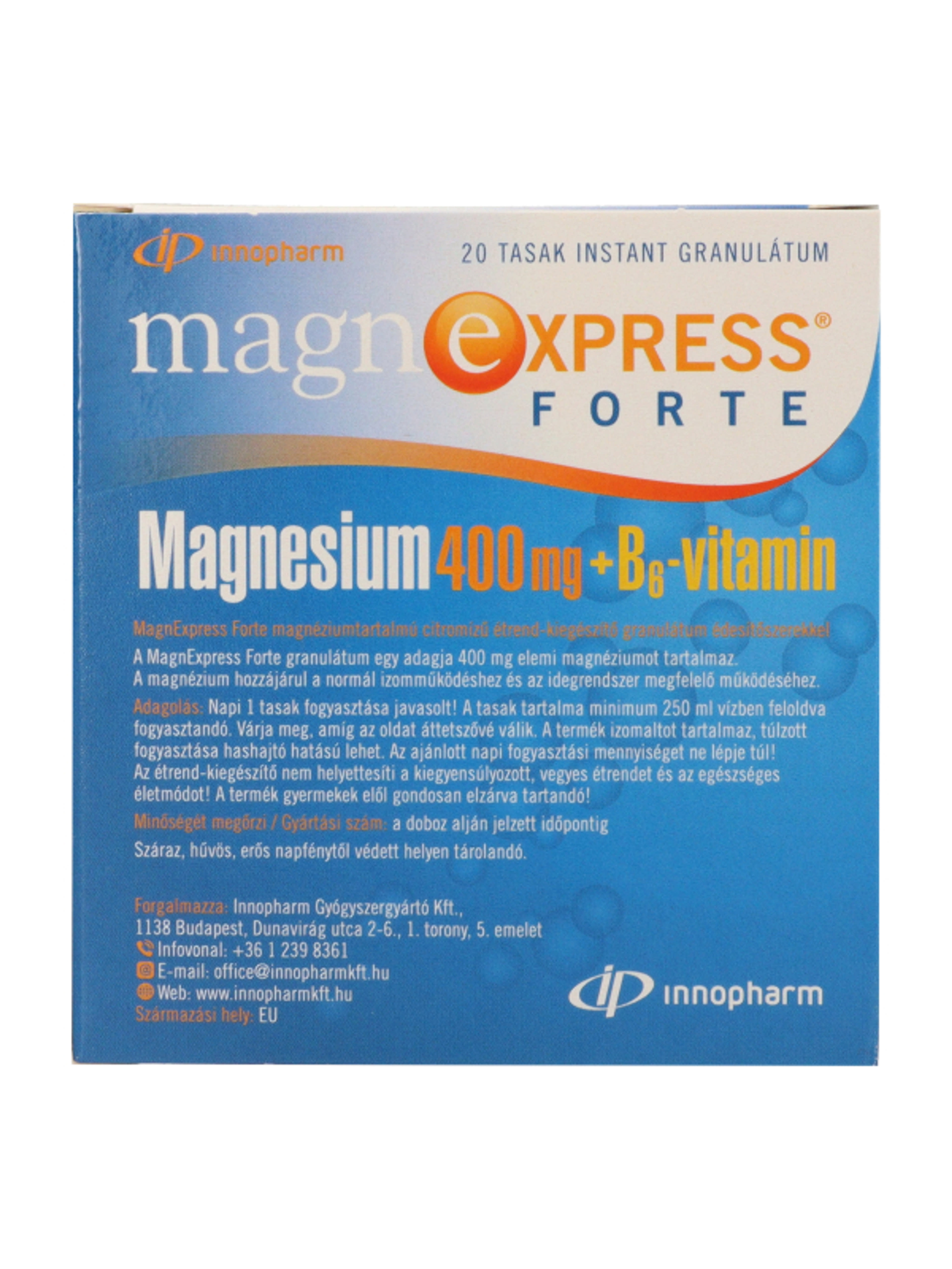 MagnExpress Forte magnéziumtartalmú citromízű granulátum édesítőszerekkel - 20 db-3