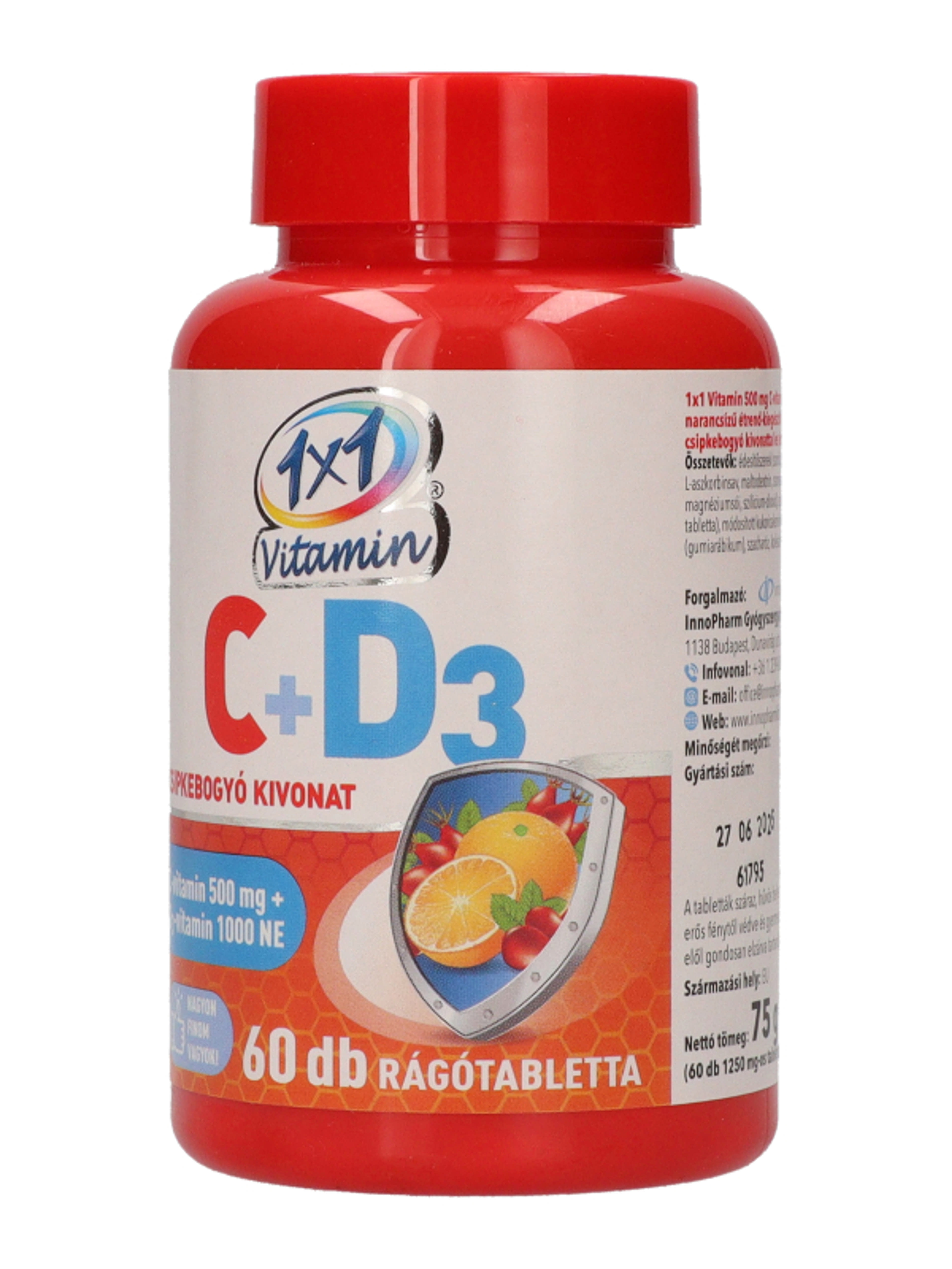 1x1 vitamin C-vitamin+D3+csipkebogyó rágótabletta - 60 db-3