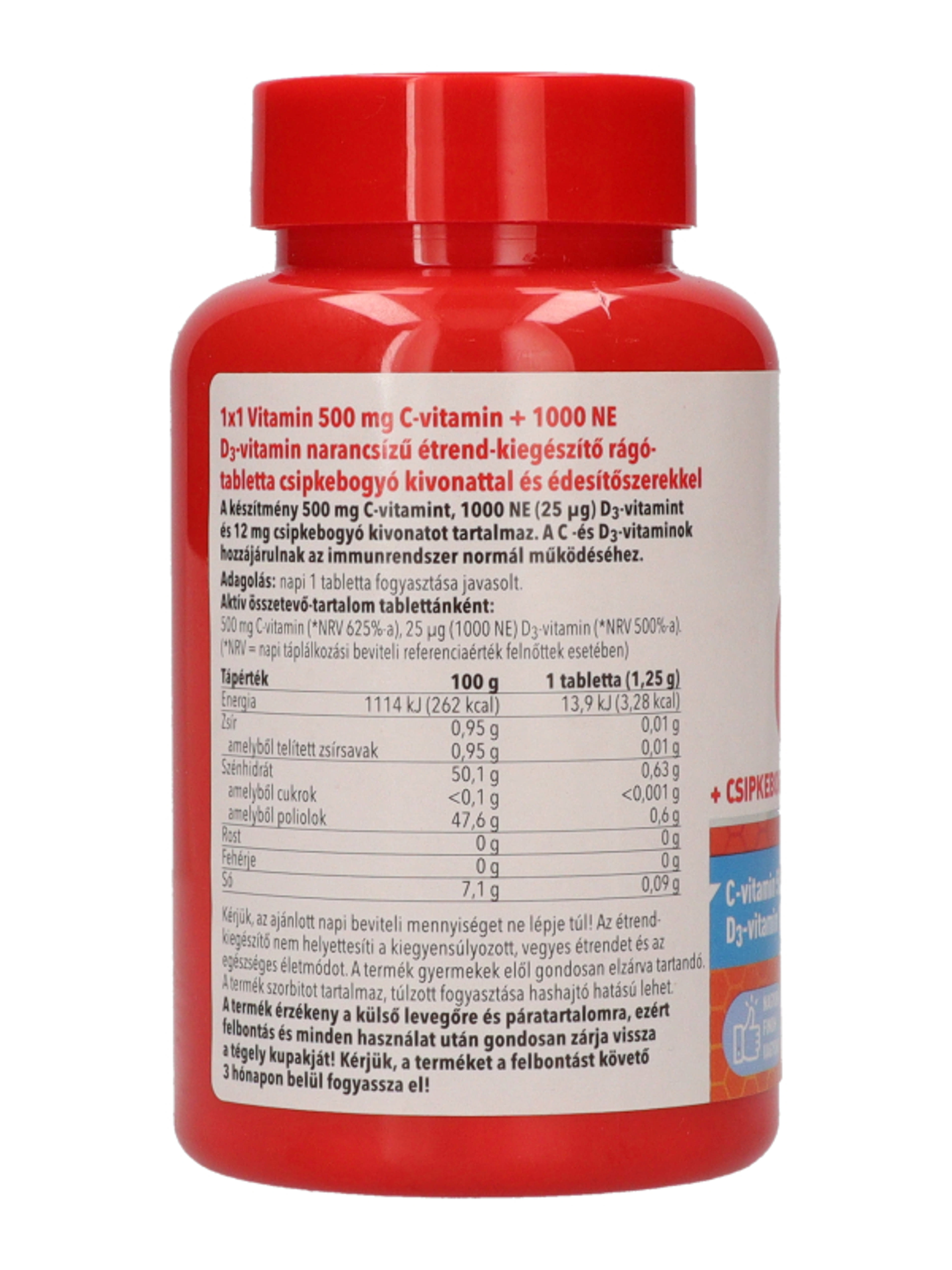 1x1 vitamin C-vitamin+D3+csipkebogyó rágótabletta - 60 db-5
