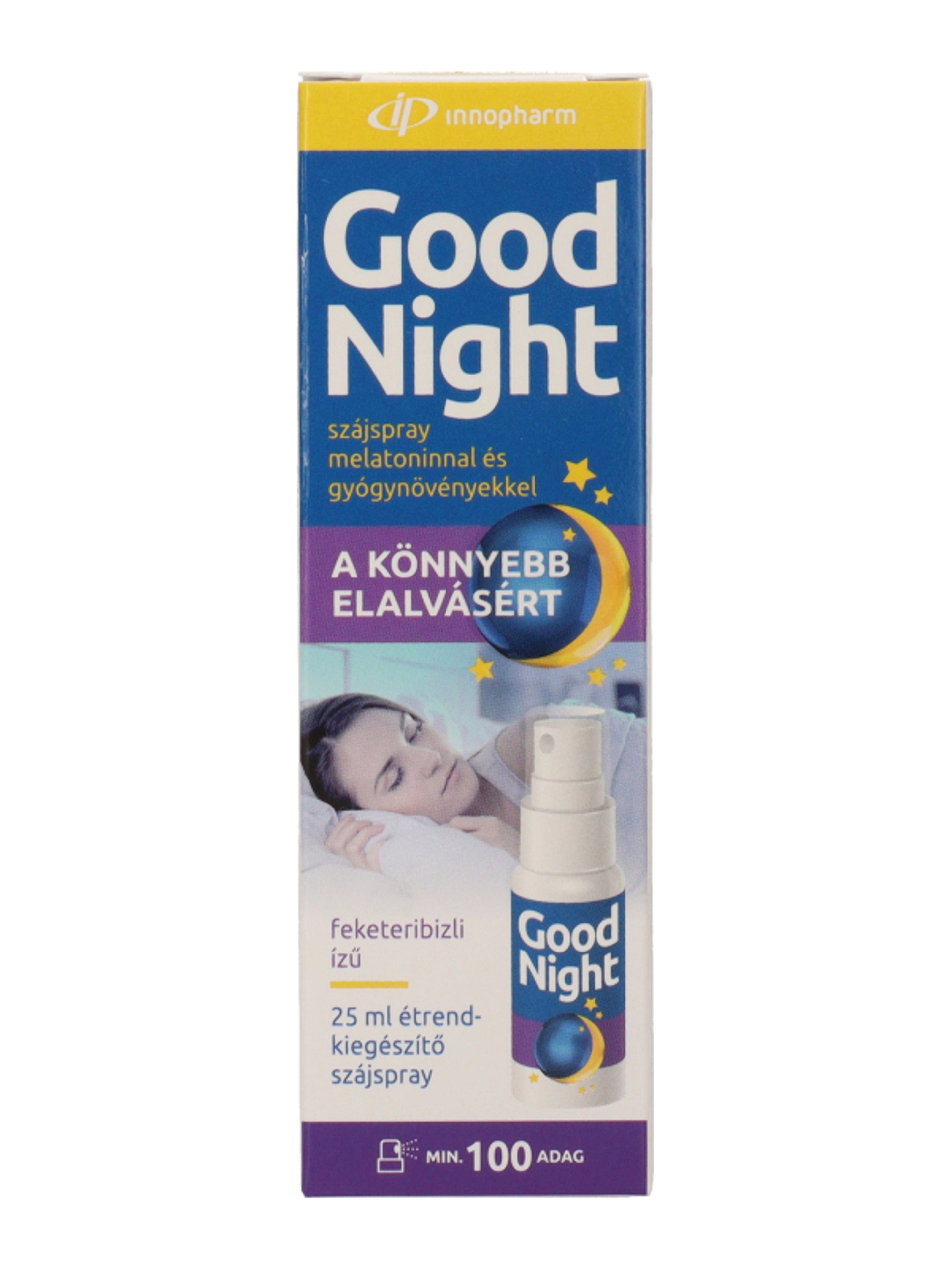 Innopharm Good Night étrend-kiegészítő szájspray melatoninnal és gyógynövényekkel feketeribizli ízű - 25 ml-4