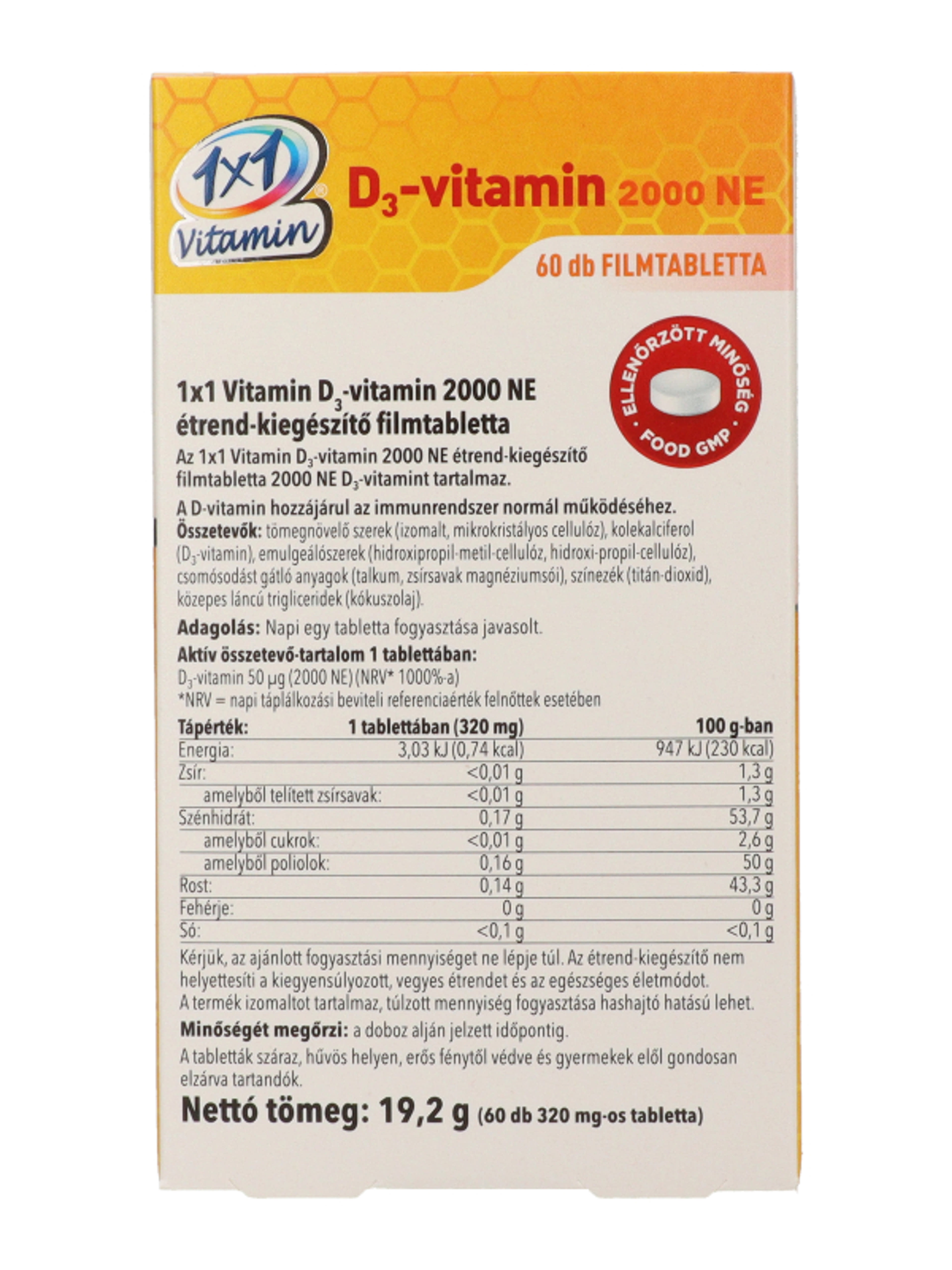 1x1 Vitamin D3 2000Ne filmtabletta - 60 db-4