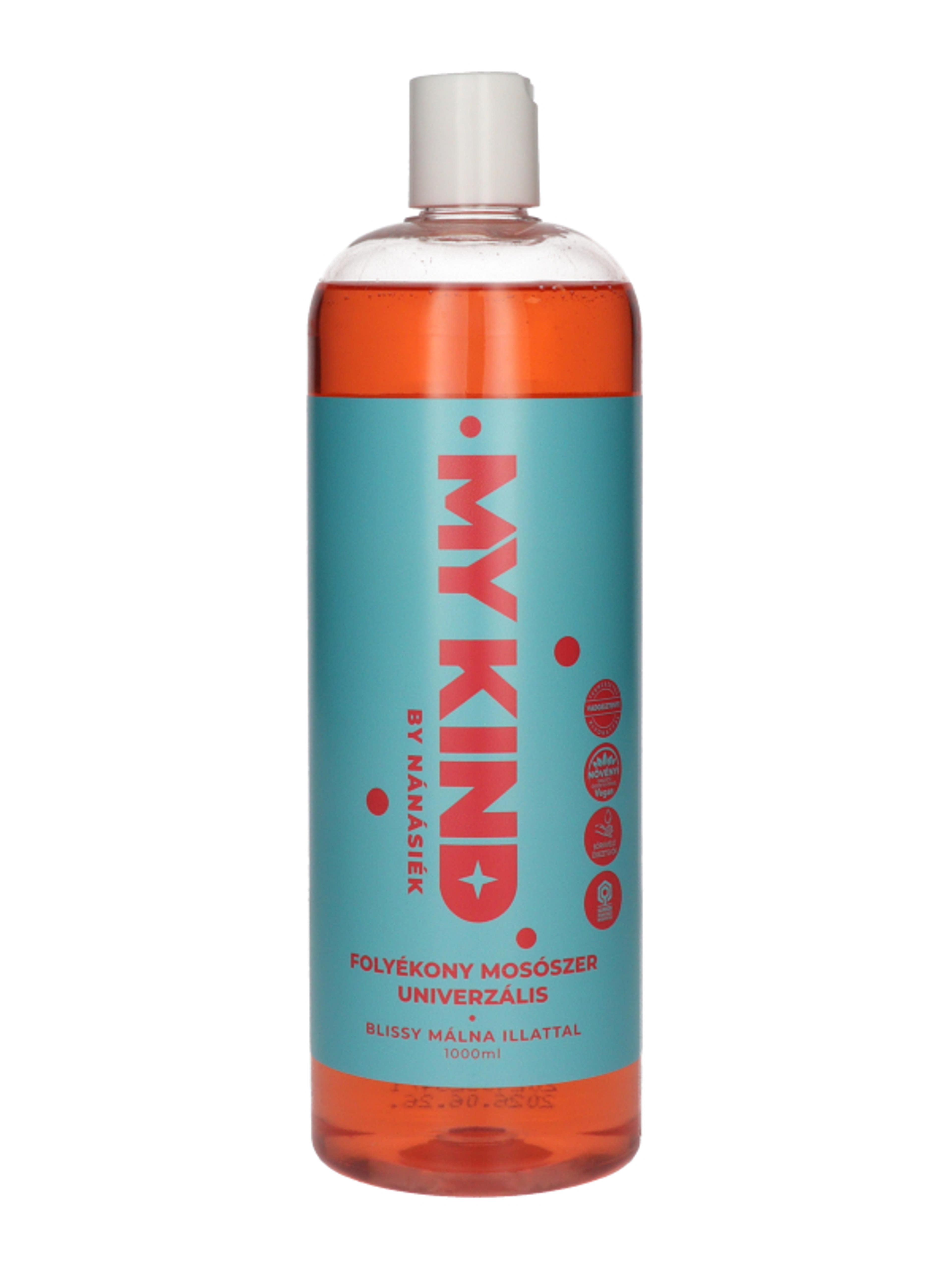 MyKind folyékony univerzális mosószer színes és fehér ruhákhoz  Blissy málna illattal - 1000 ml