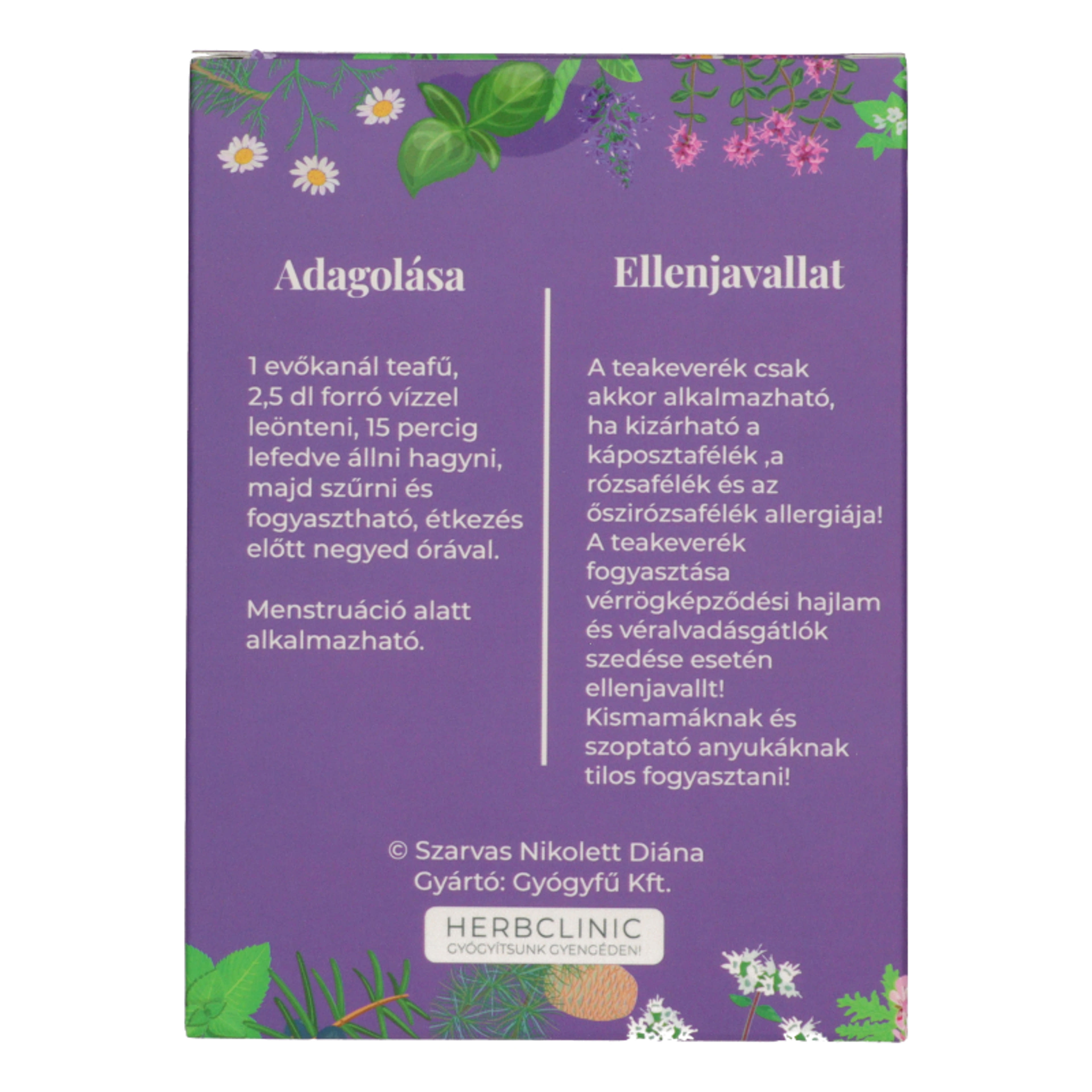 HerbClinic papnő-női ciklus teakeverék - 50 g-3