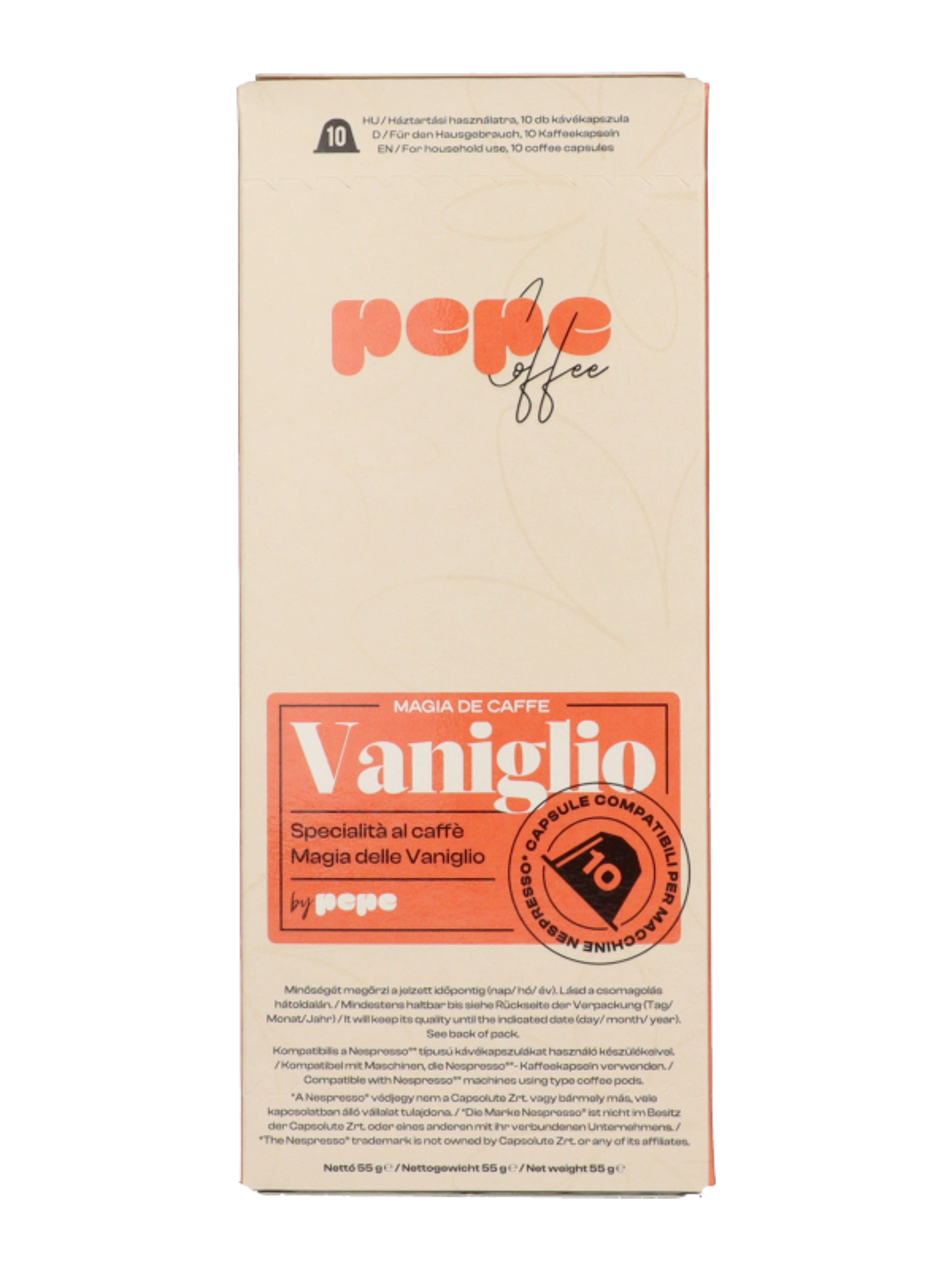 Pepe Coffee Vaniglio Nespresso kávékapszula vanília ízű - 50 g