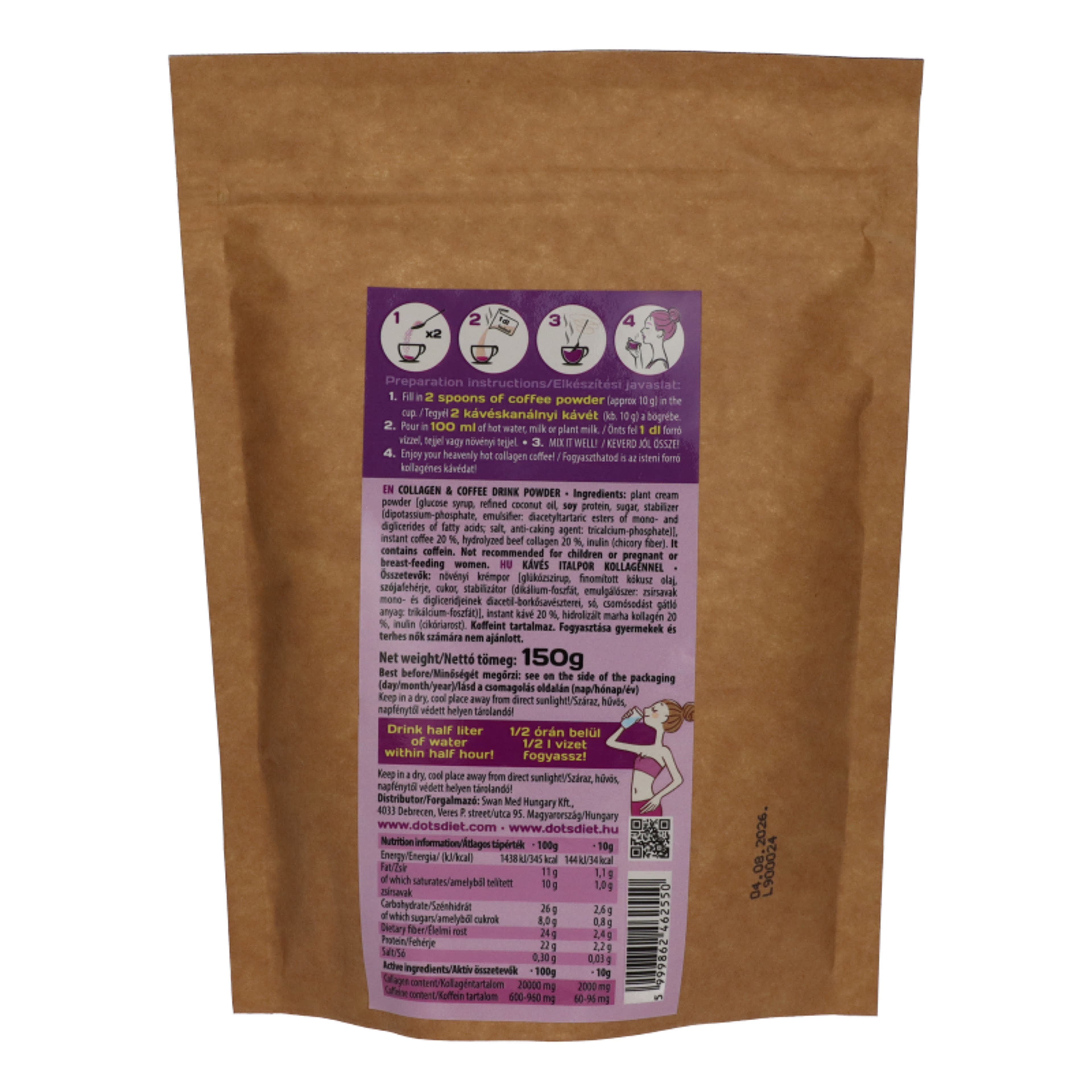 DotsDiet 4:1 kollagénes kávé - 150 g-3
