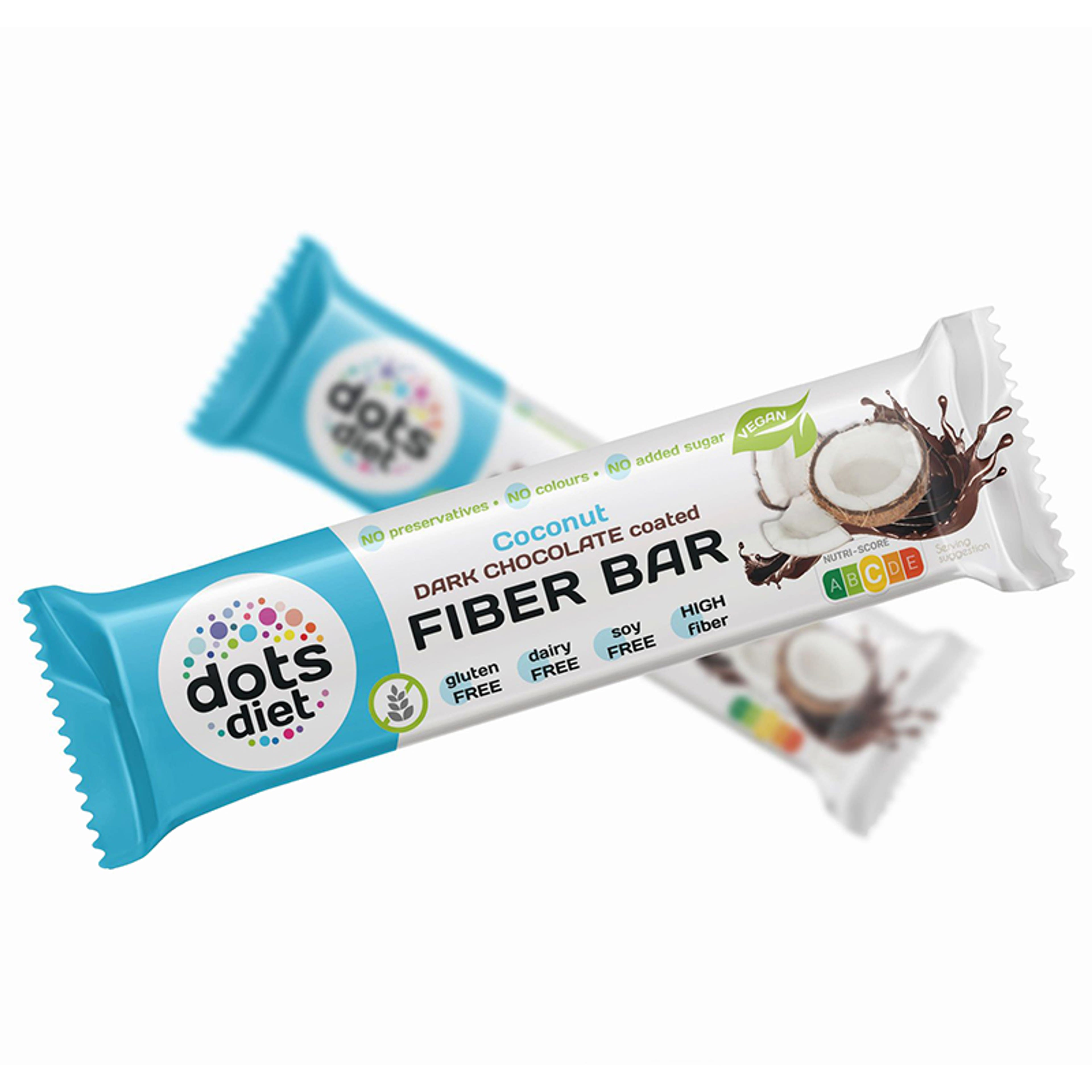 DotsDiet Fiber Bar rostszelet kókusz ízű étcsokoládéba mártva - 40 g-2