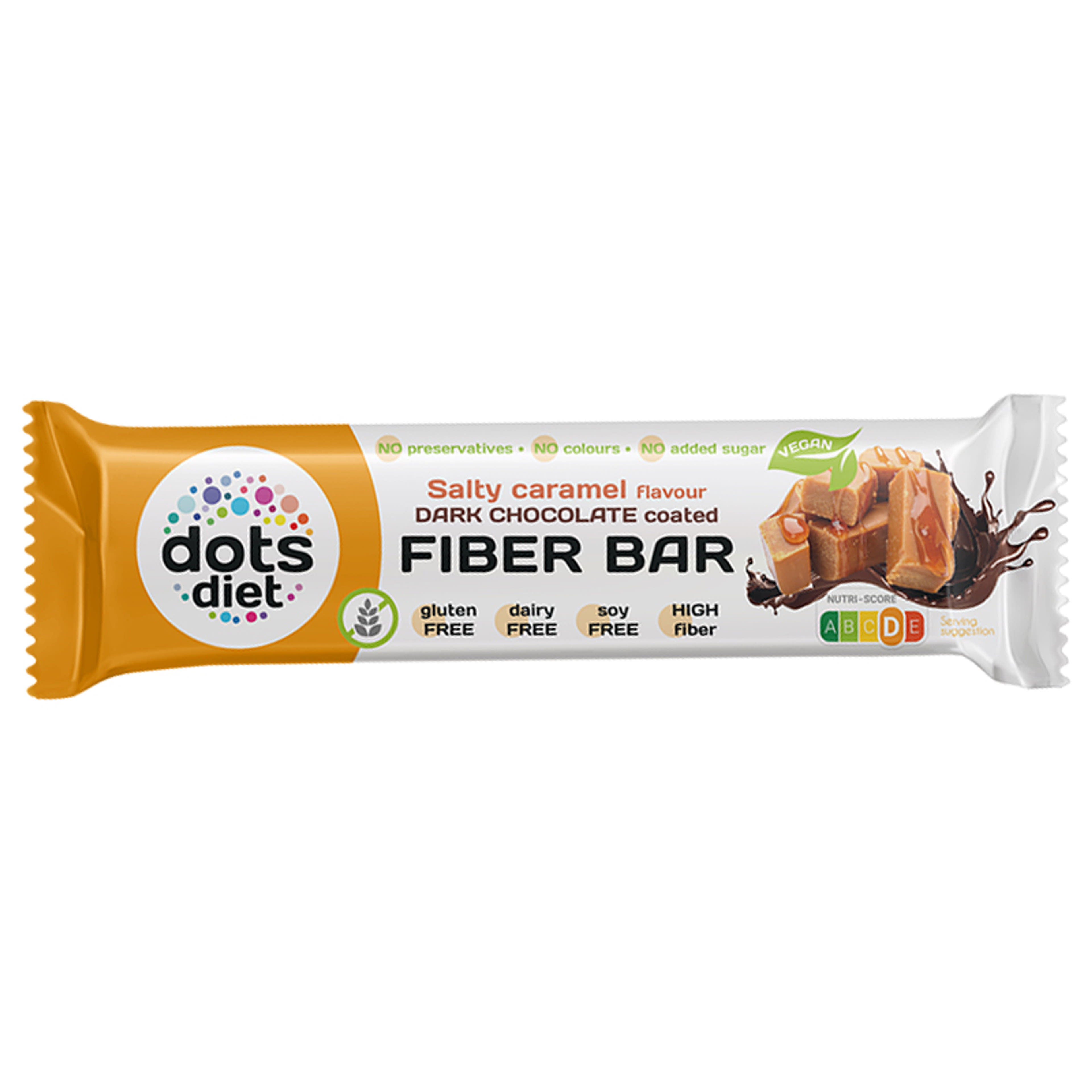 DotsDiet Fiber Bar rostszelet sós karamella ízű étcsokoládéba mártva - 40 g-1