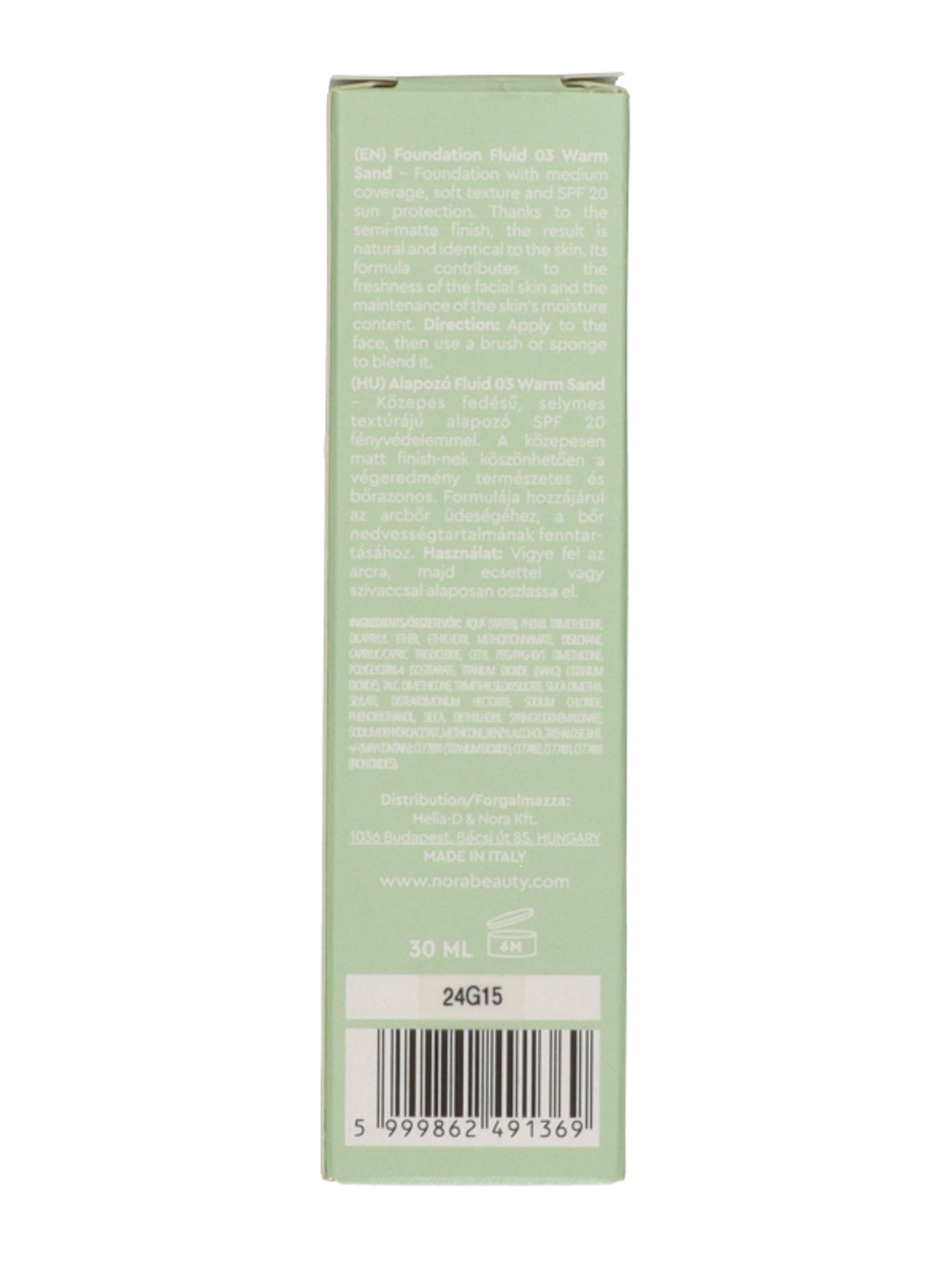 NoraBeauty alapozó fluid /03 Warn Sand - 1 db-3