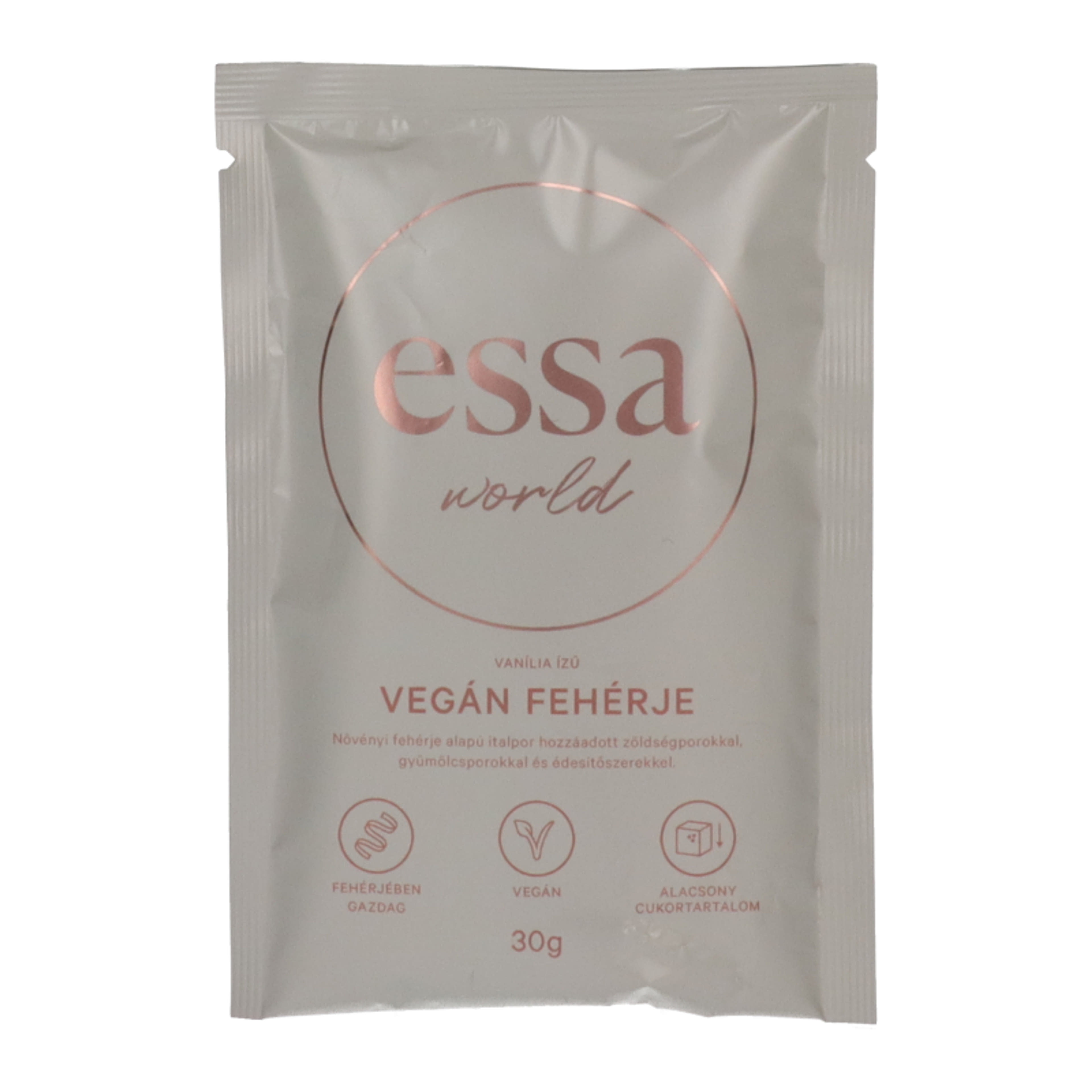 Essa World Vegán növényi fehérje alapú italpor vanília izű - 30 g